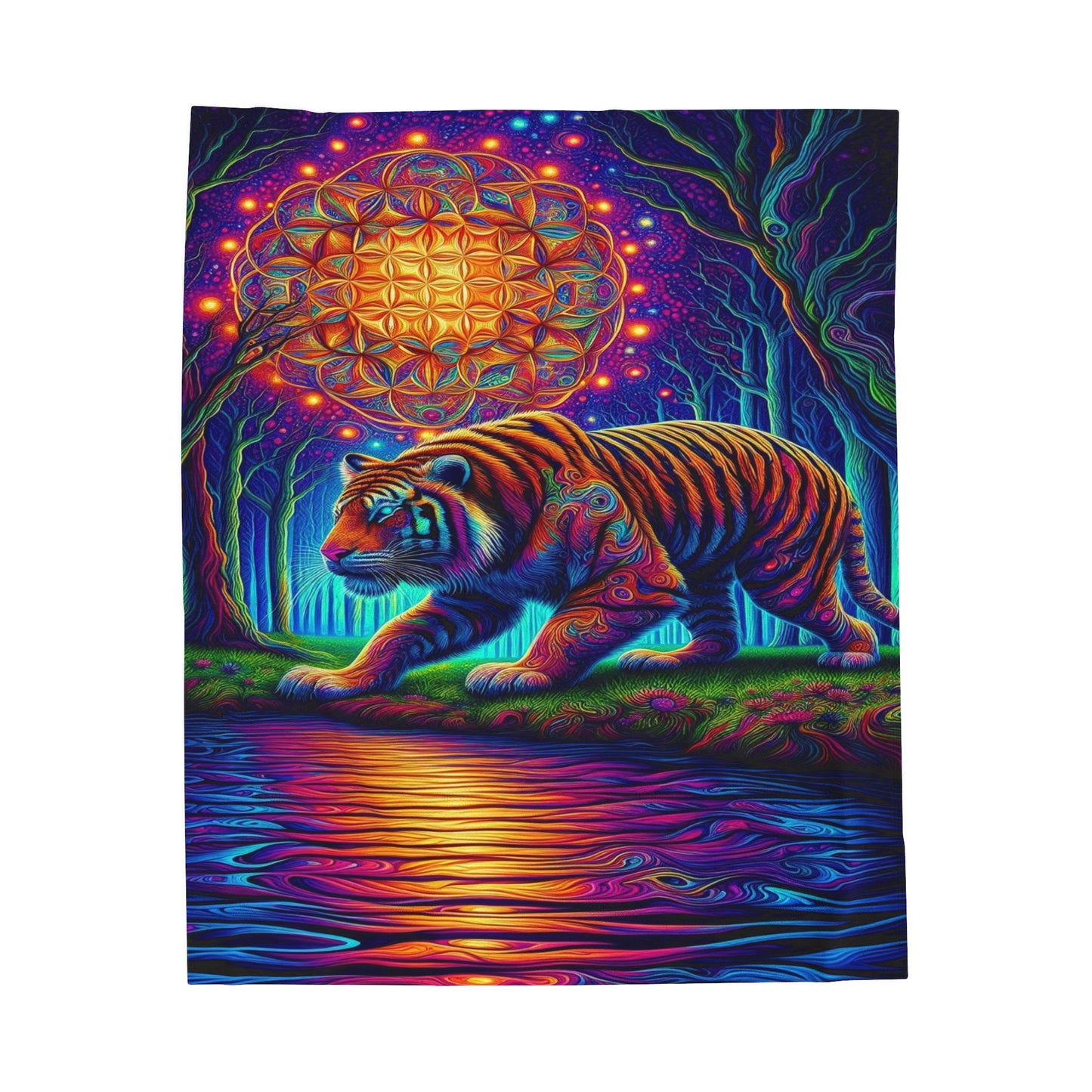 Tiger’s Trance Velveteen Plush Blanket