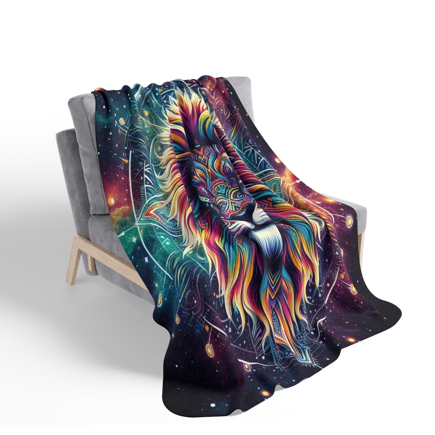 Mythic lion Fleece Sherpa Blanket
