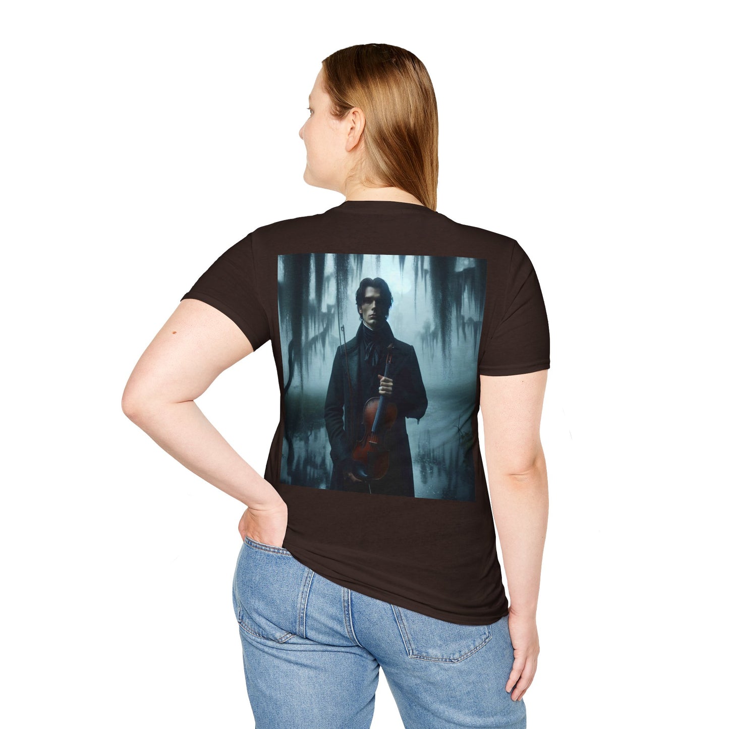 Mysterious violinist Unisex Softstyle T-Shirt