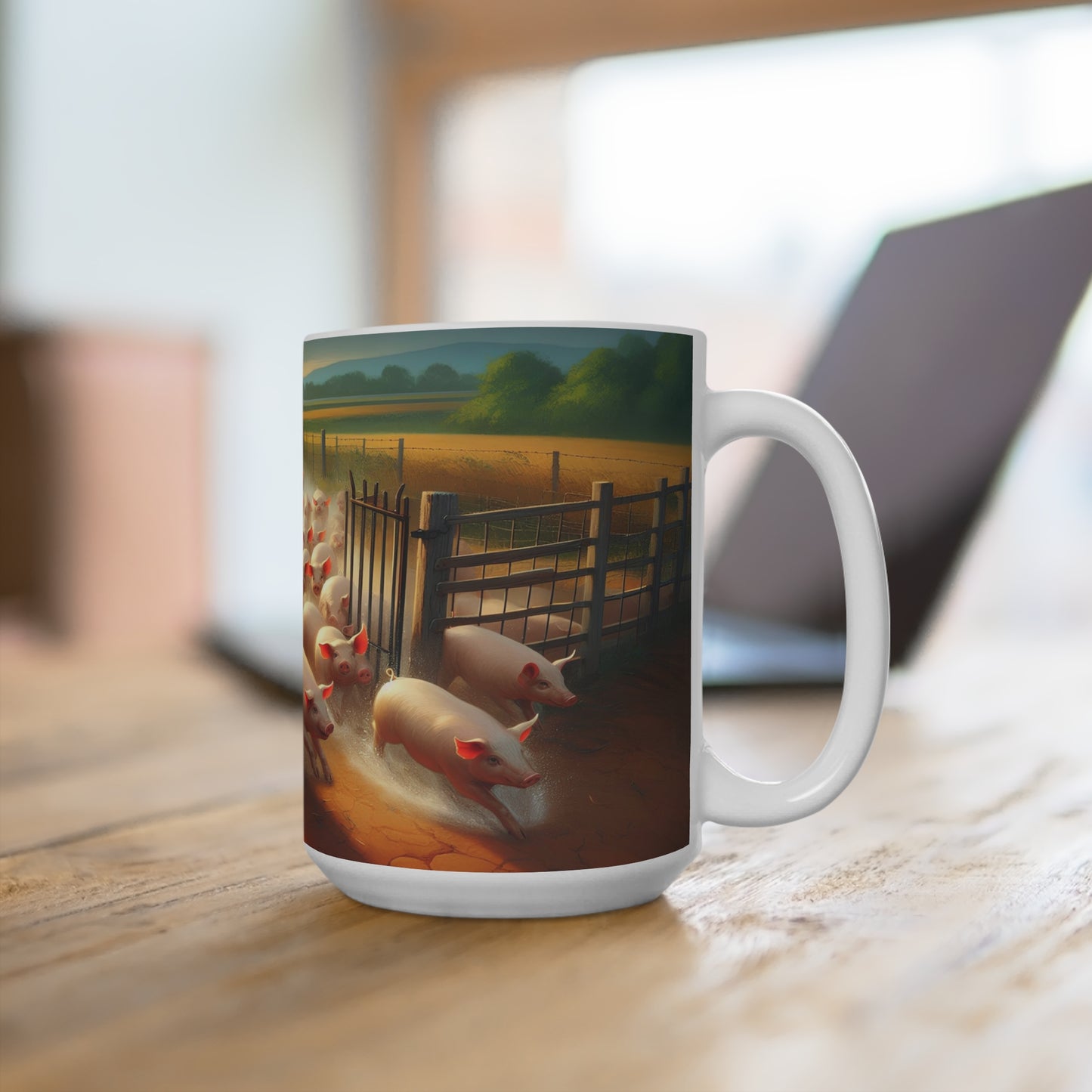 who let the pigs out Mug 15oz
