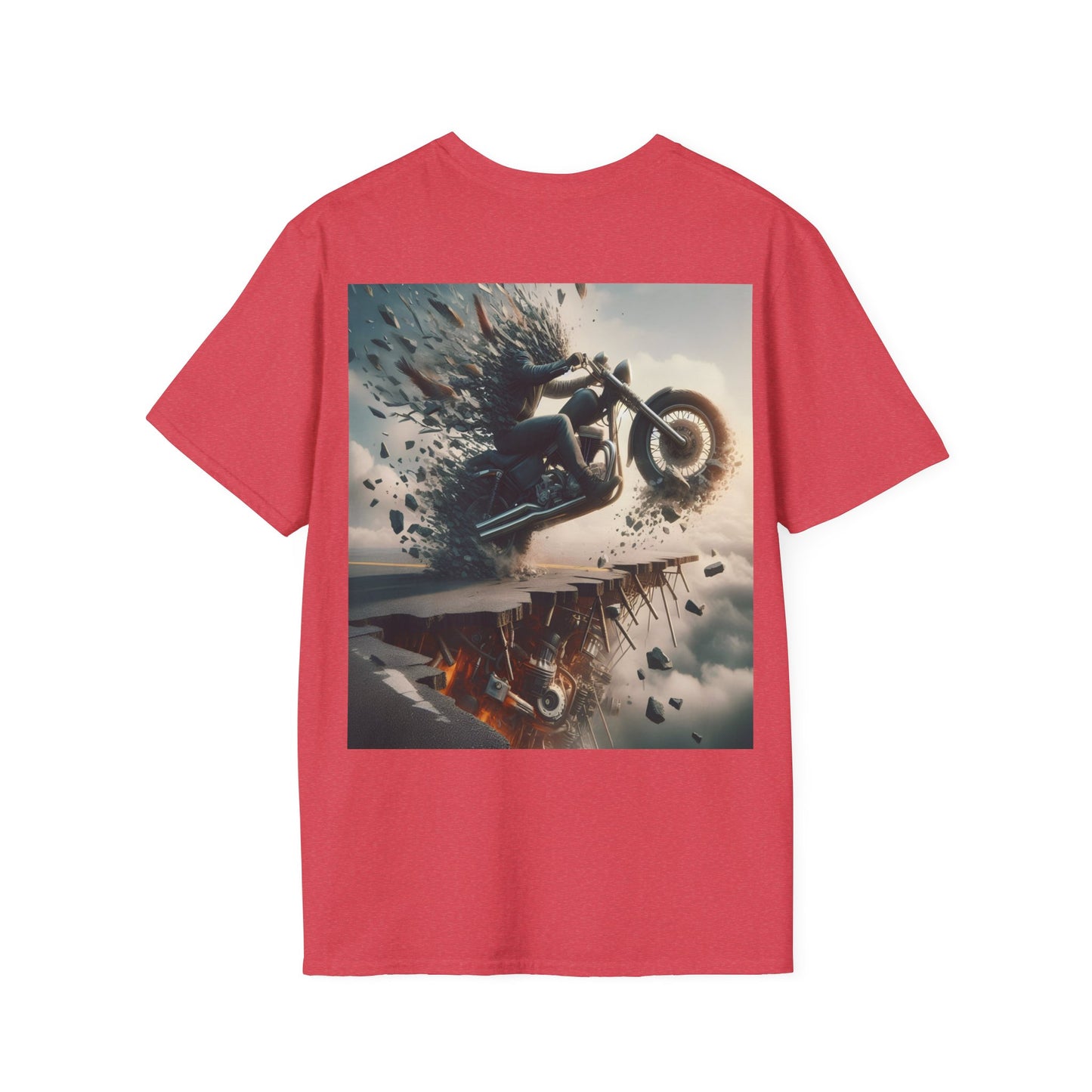 metal rider torn road Unisex Softstyle T-Shirt