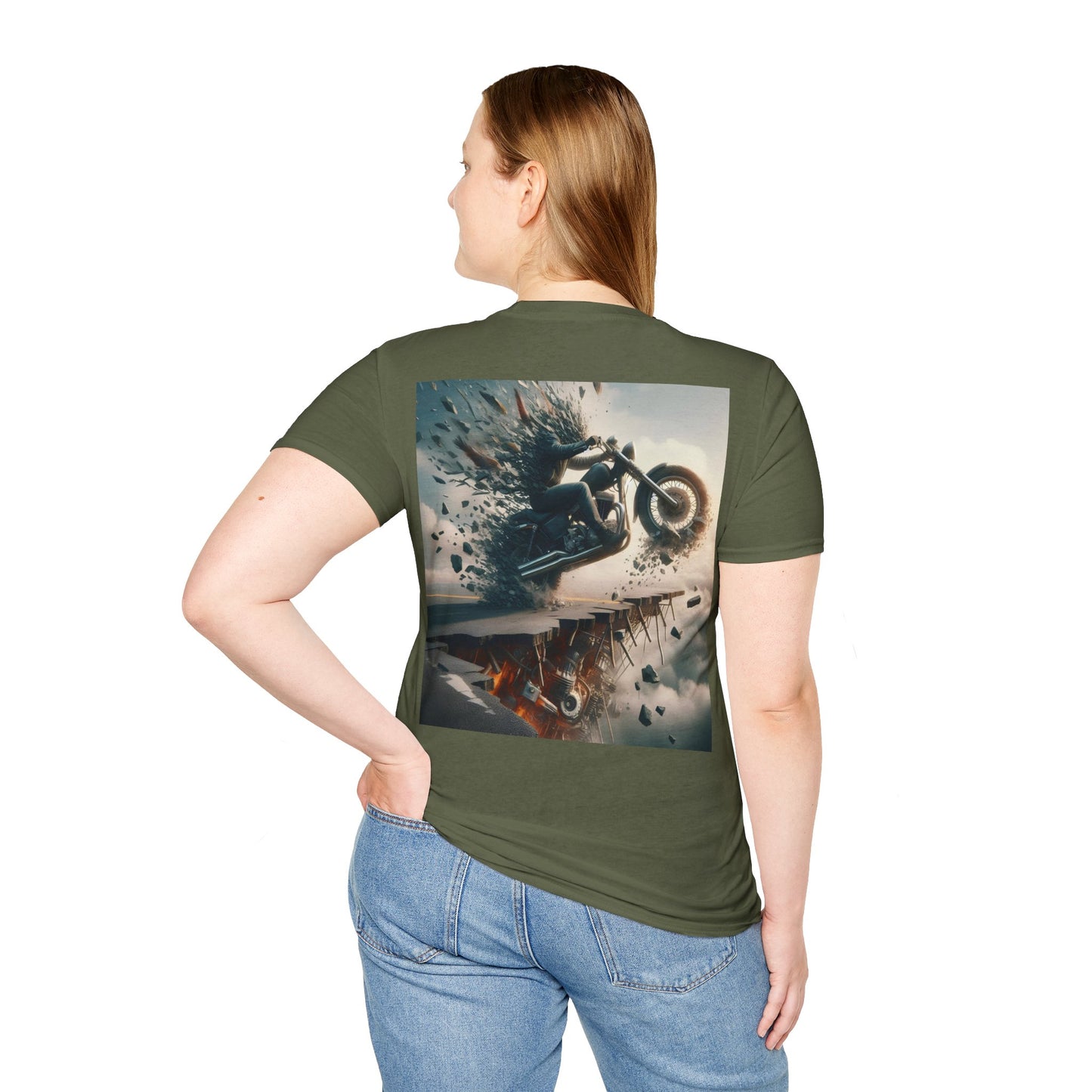 metal rider torn road Unisex Softstyle T-Shirt