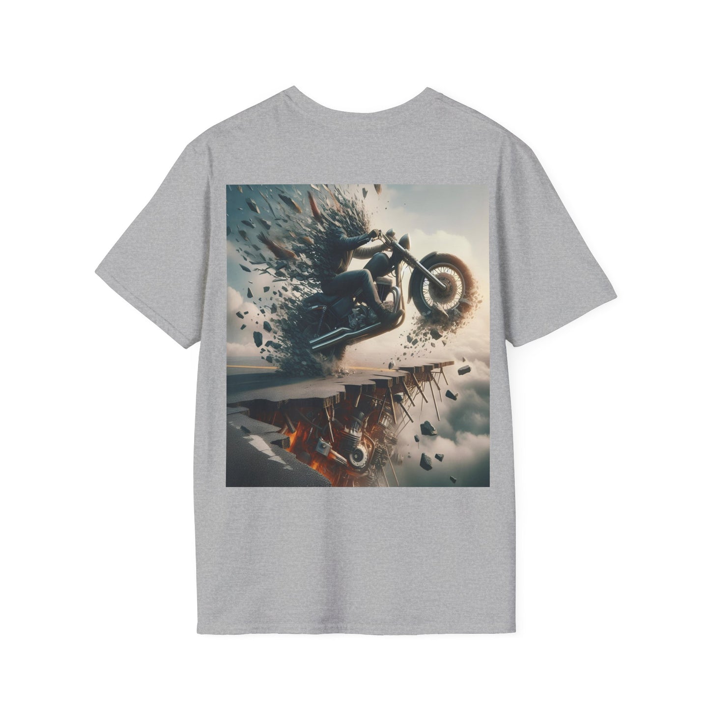 metal rider torn road Unisex Softstyle T-Shirt