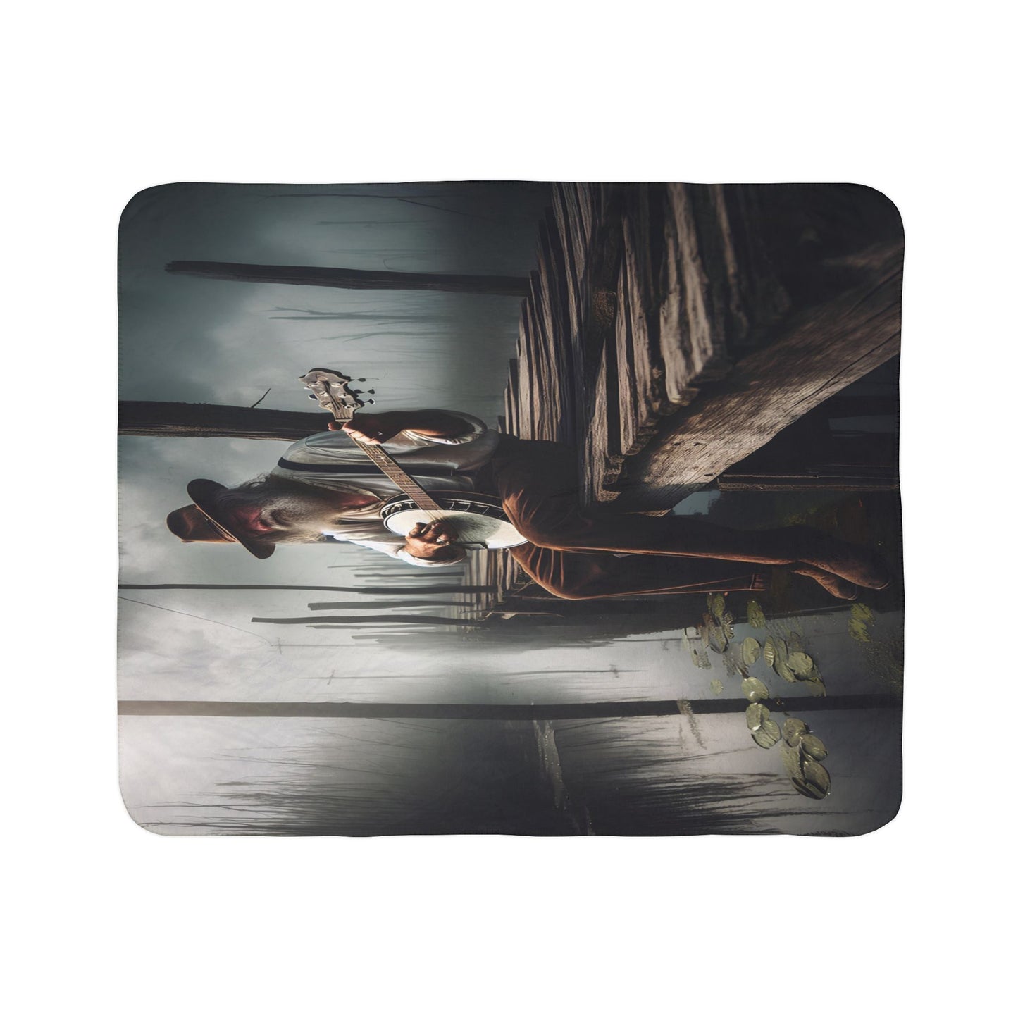 Bayou Banjo Dreams Fleece Sherpa Blanket