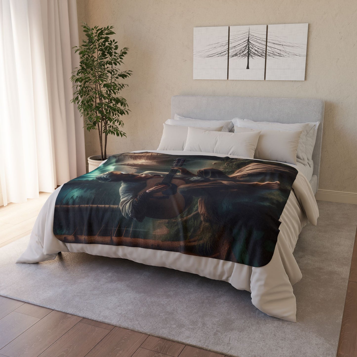Aurora Serenade Fleece Sherpa Blanket