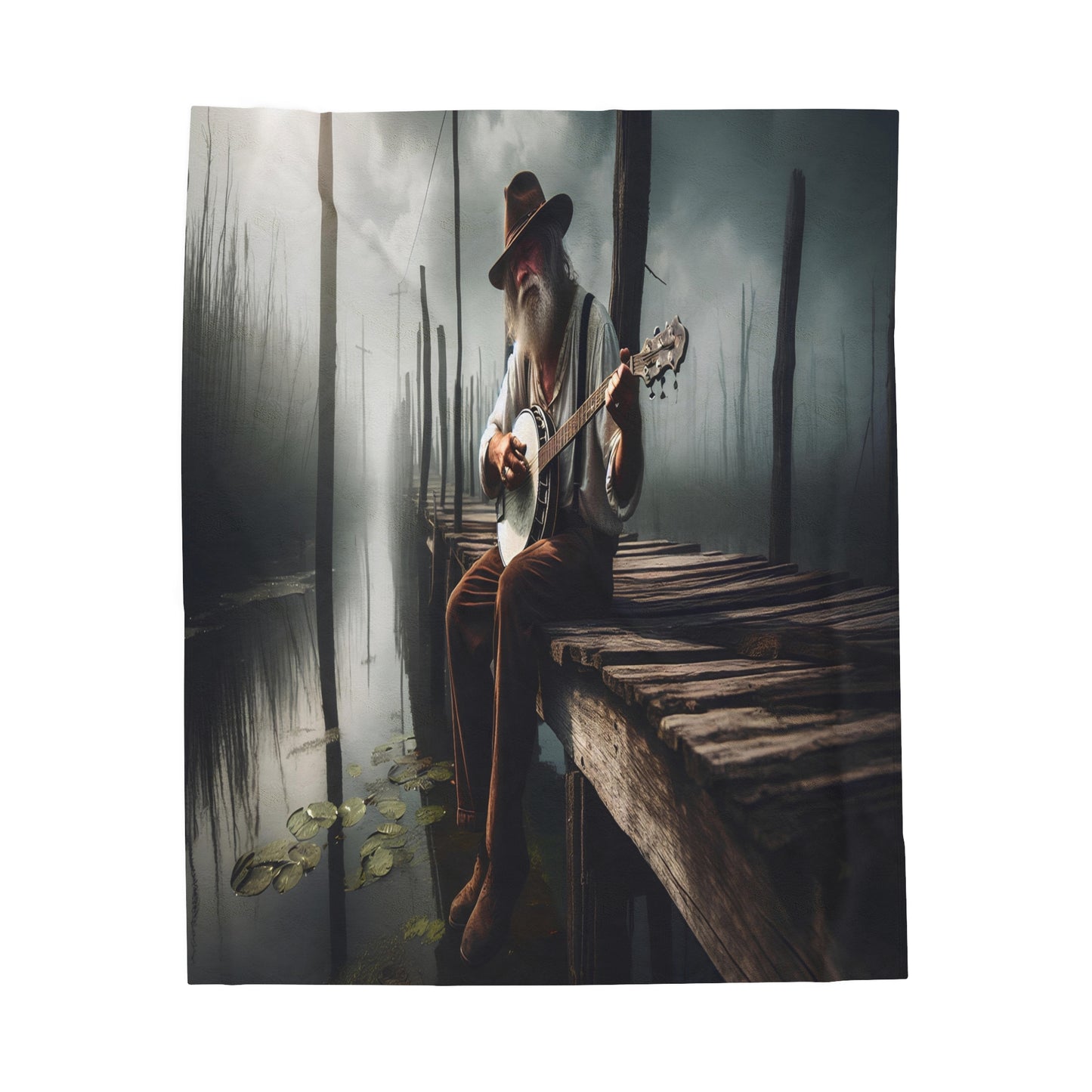 Bayou Banjo Dreams Velveteen Plush Blanket