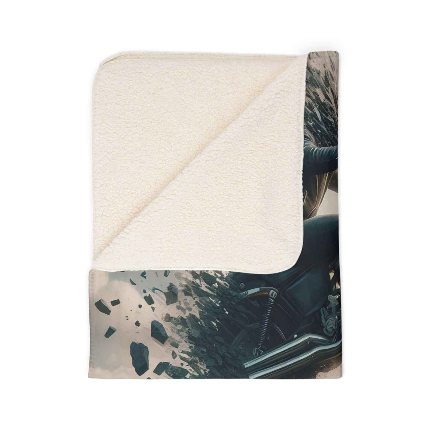 metal rider broken Road Fleece Sherpa Blanket