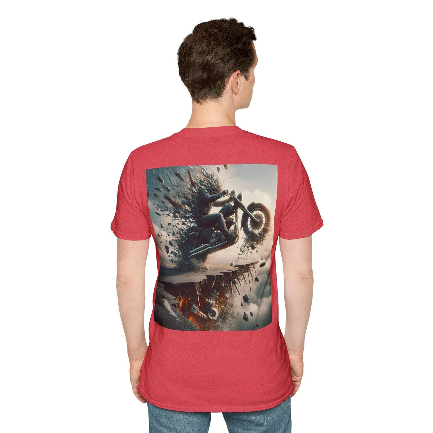 metal rider torn road Unisex Softstyle T-Shirt