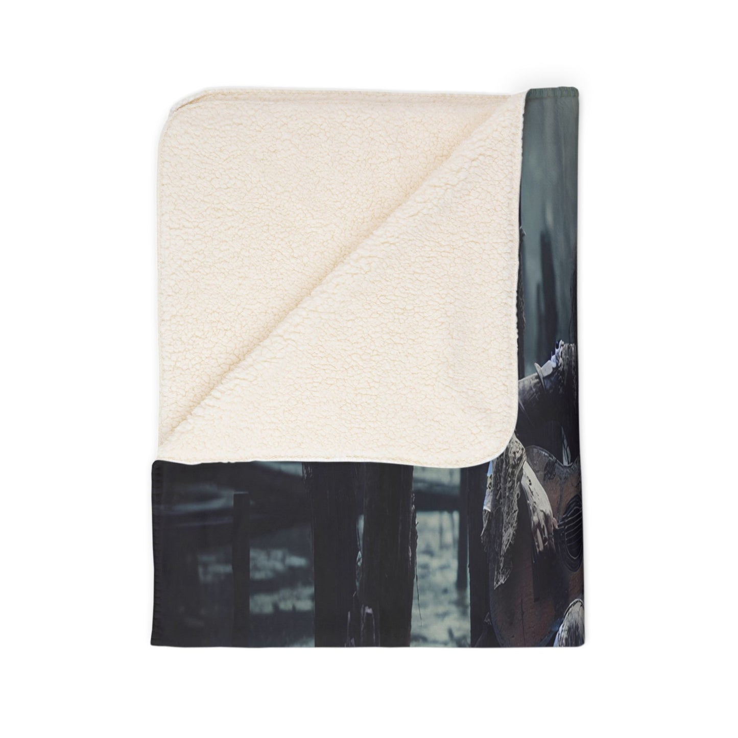 Bayou guitar Fleece Sherpa Blanket
