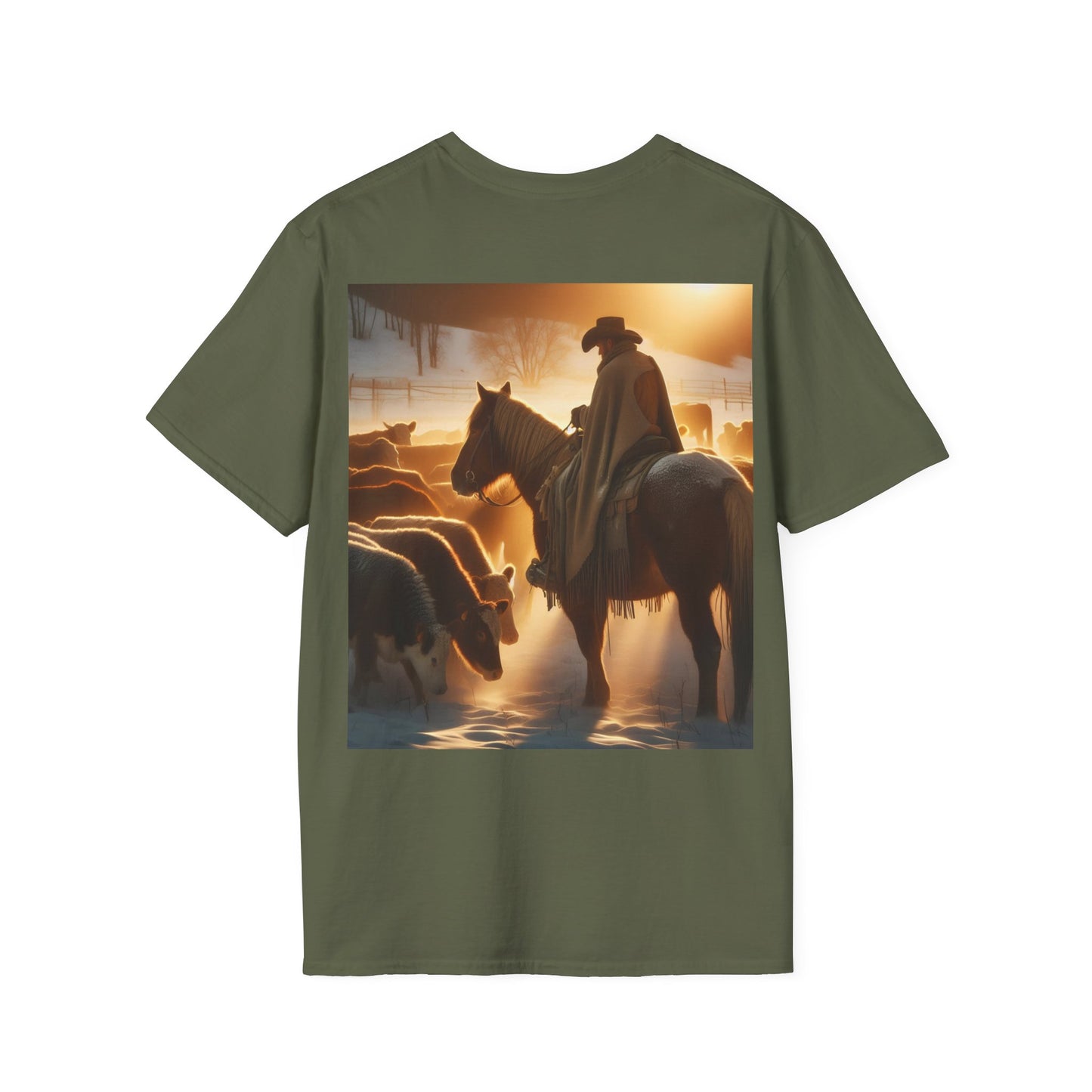 a cowboys winter morning Unisex Softstyle T-Shirt