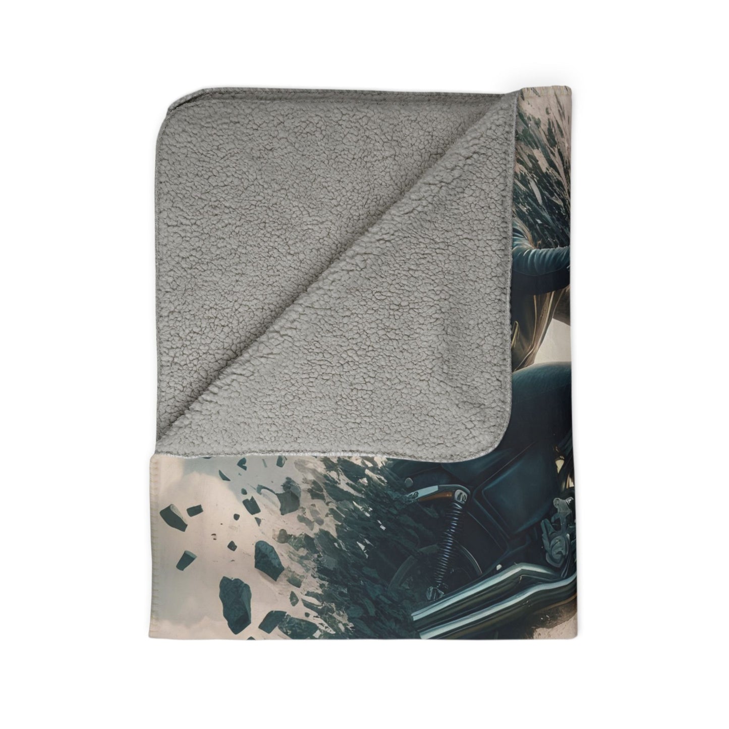 metal rider broken Road Fleece Sherpa Blanket