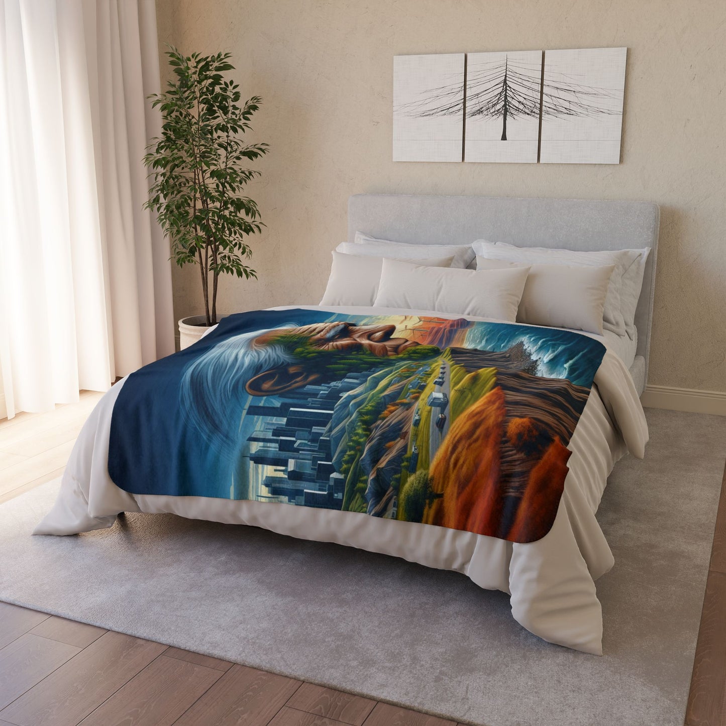 Whispers of the Ancestors Fleece Sherpa Blanket