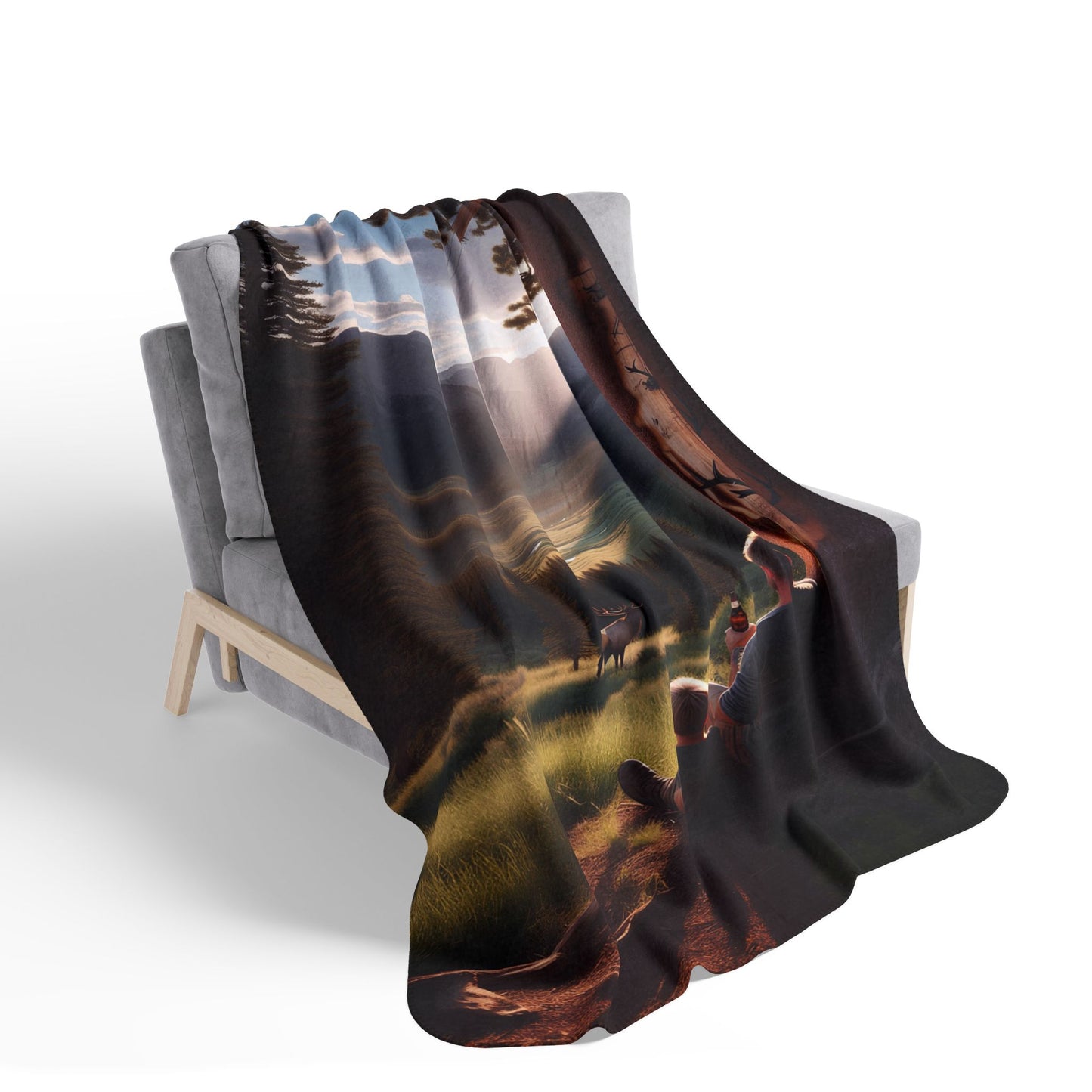 Trailside Reflections Fleece Sherpa Blanket