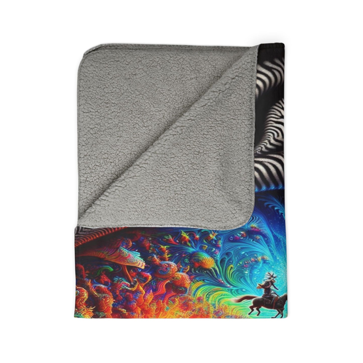 Cosmic Gaze Fleece Sherpa Blanket