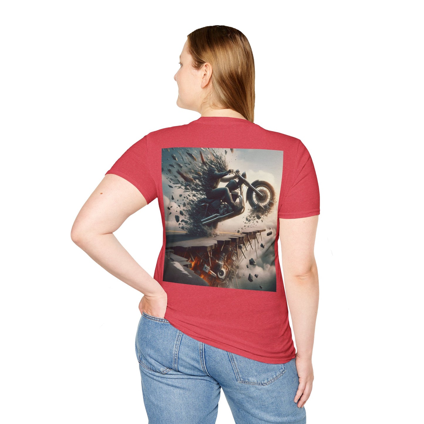 metal rider torn road Unisex Softstyle T-Shirt