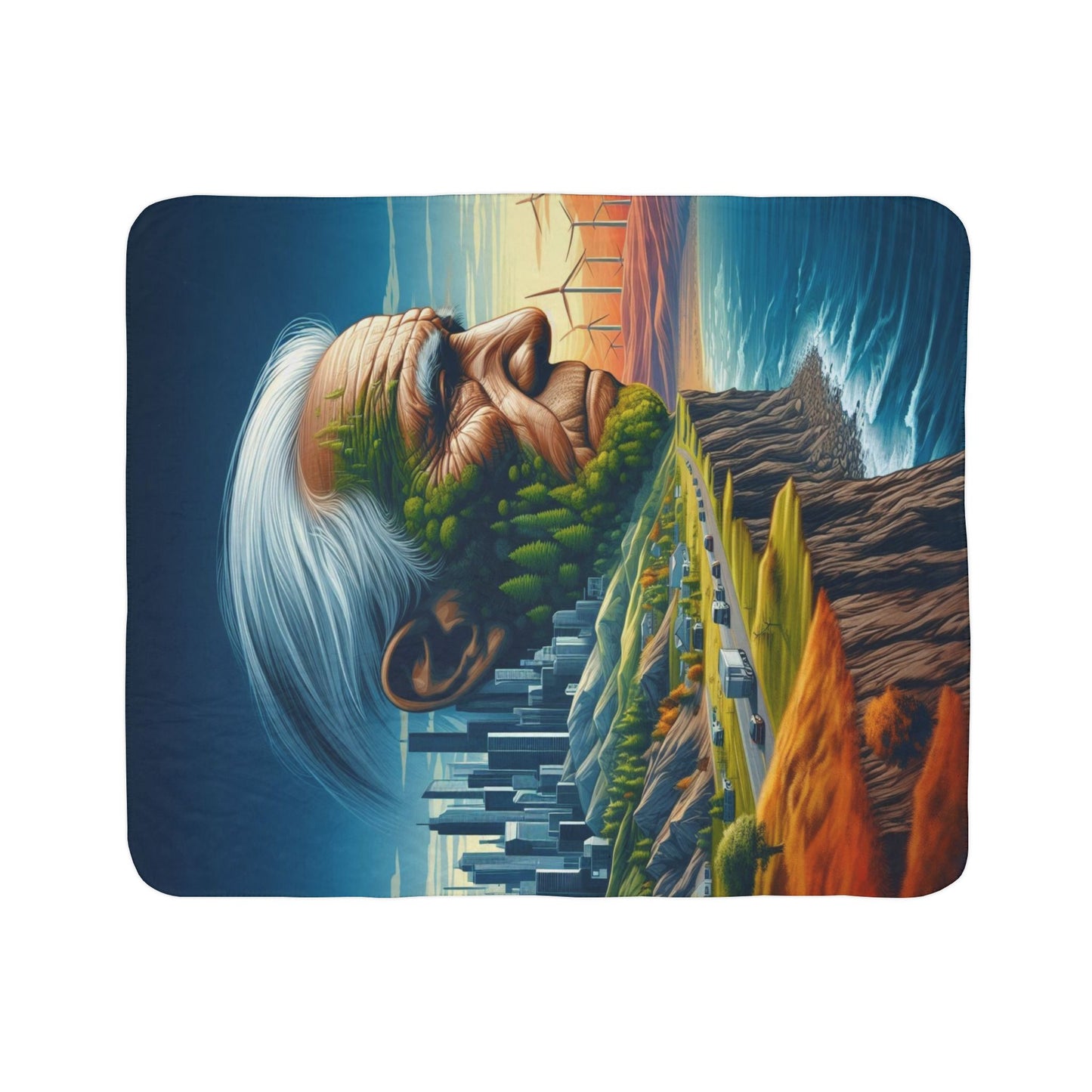 Whispers of the Ancestors Fleece Sherpa Blanket
