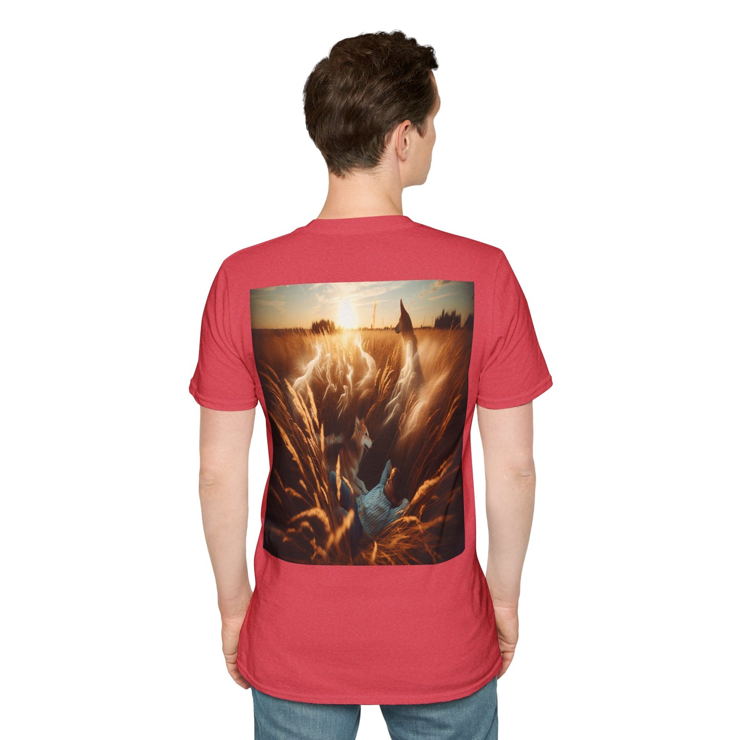 kid and his dog Unisex Softstyle T-Shirt
