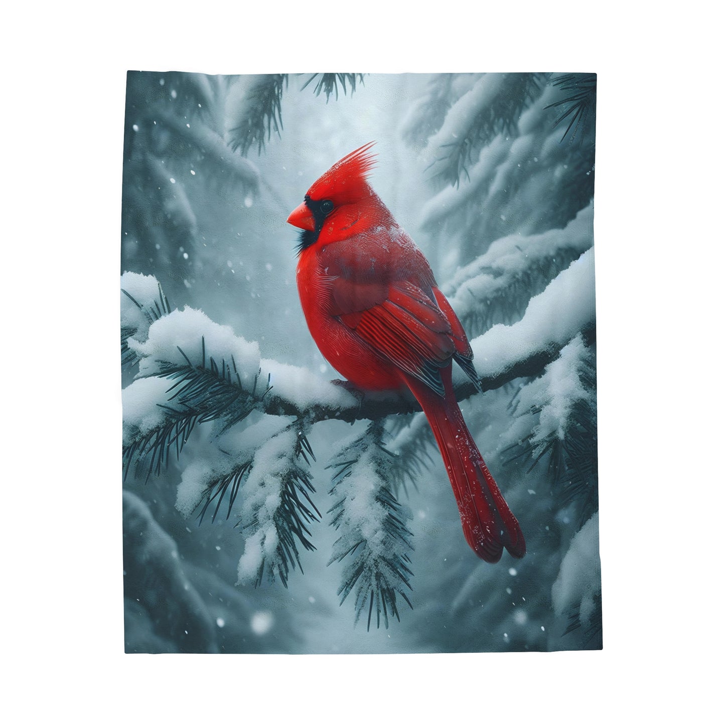Snowglow Cardinal Velveteen Plush Blanket
