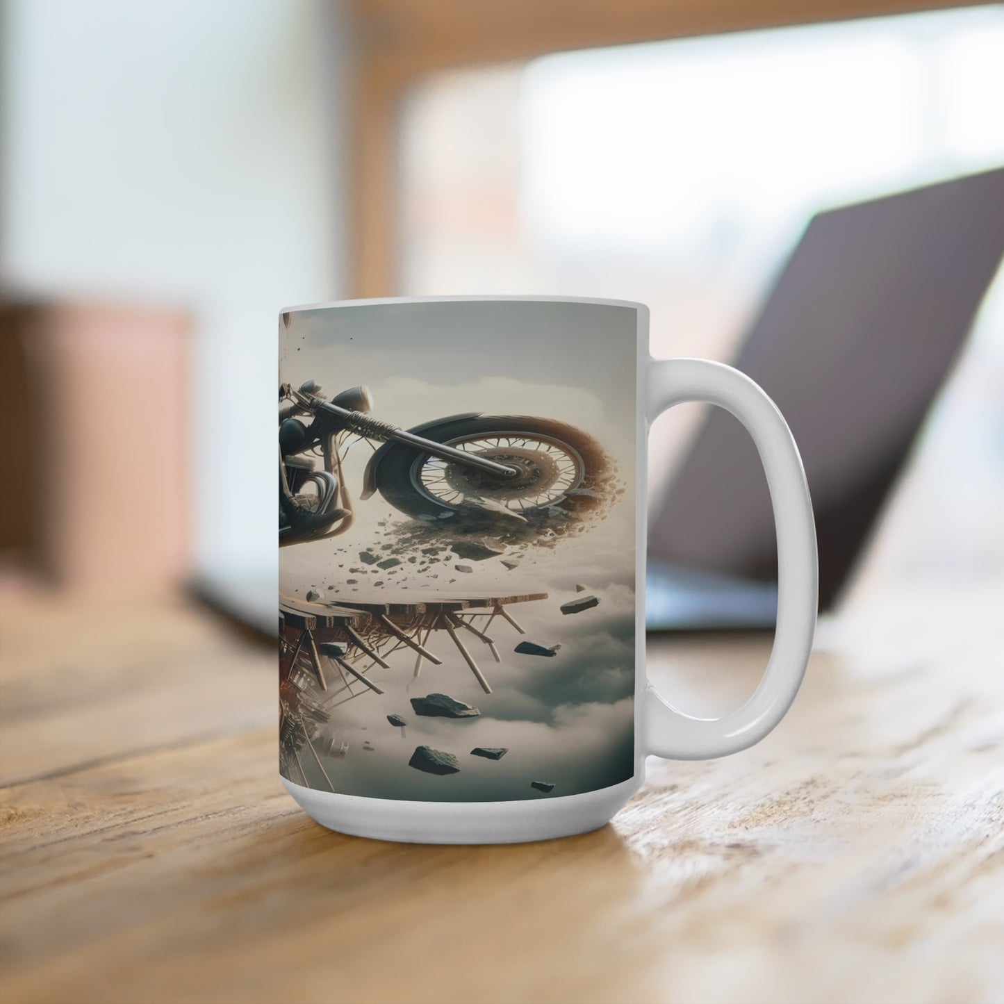 metal rider broken road Mug 15oz