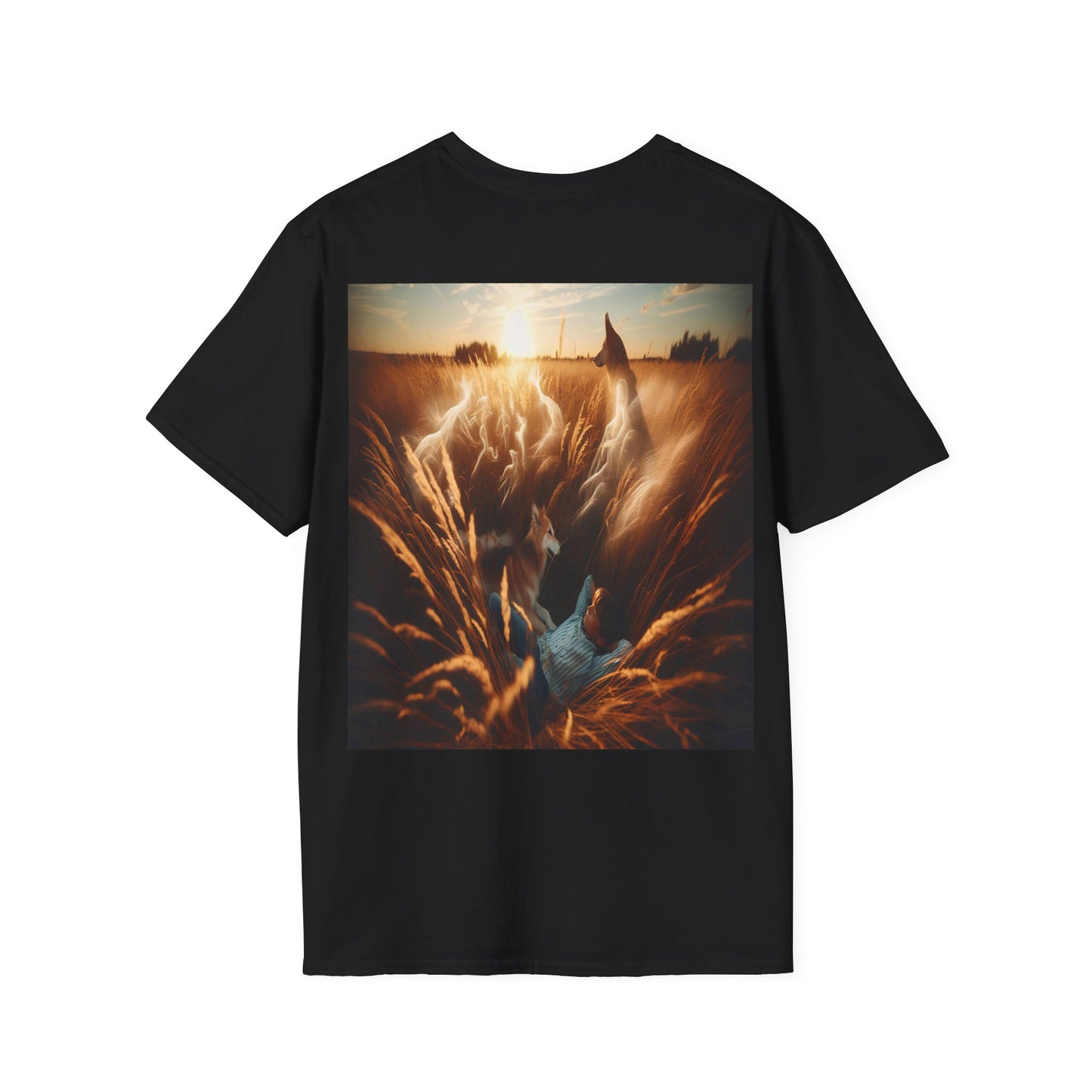 kid and his dog Unisex Softstyle T-Shirt