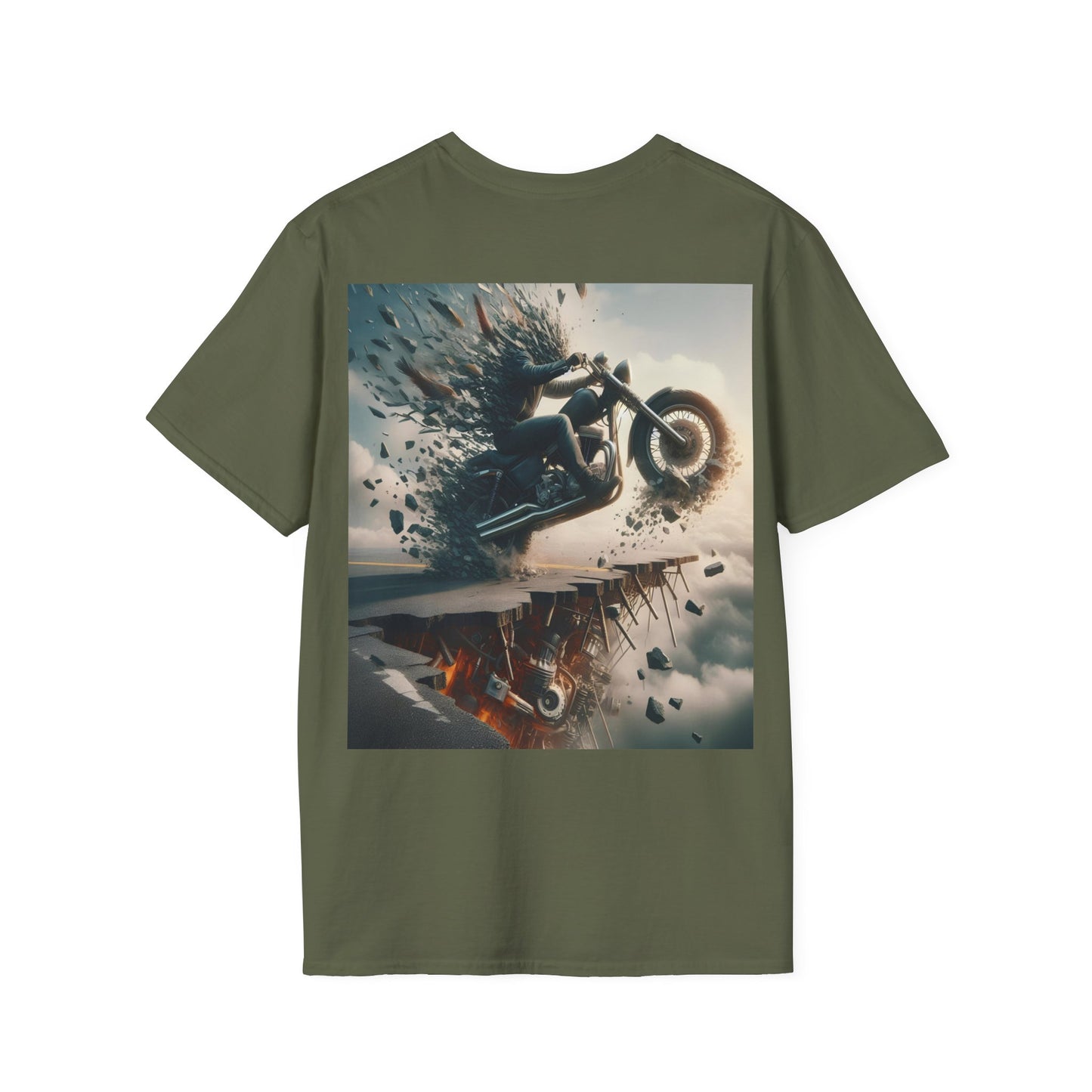 metal rider torn road Unisex Softstyle T-Shirt