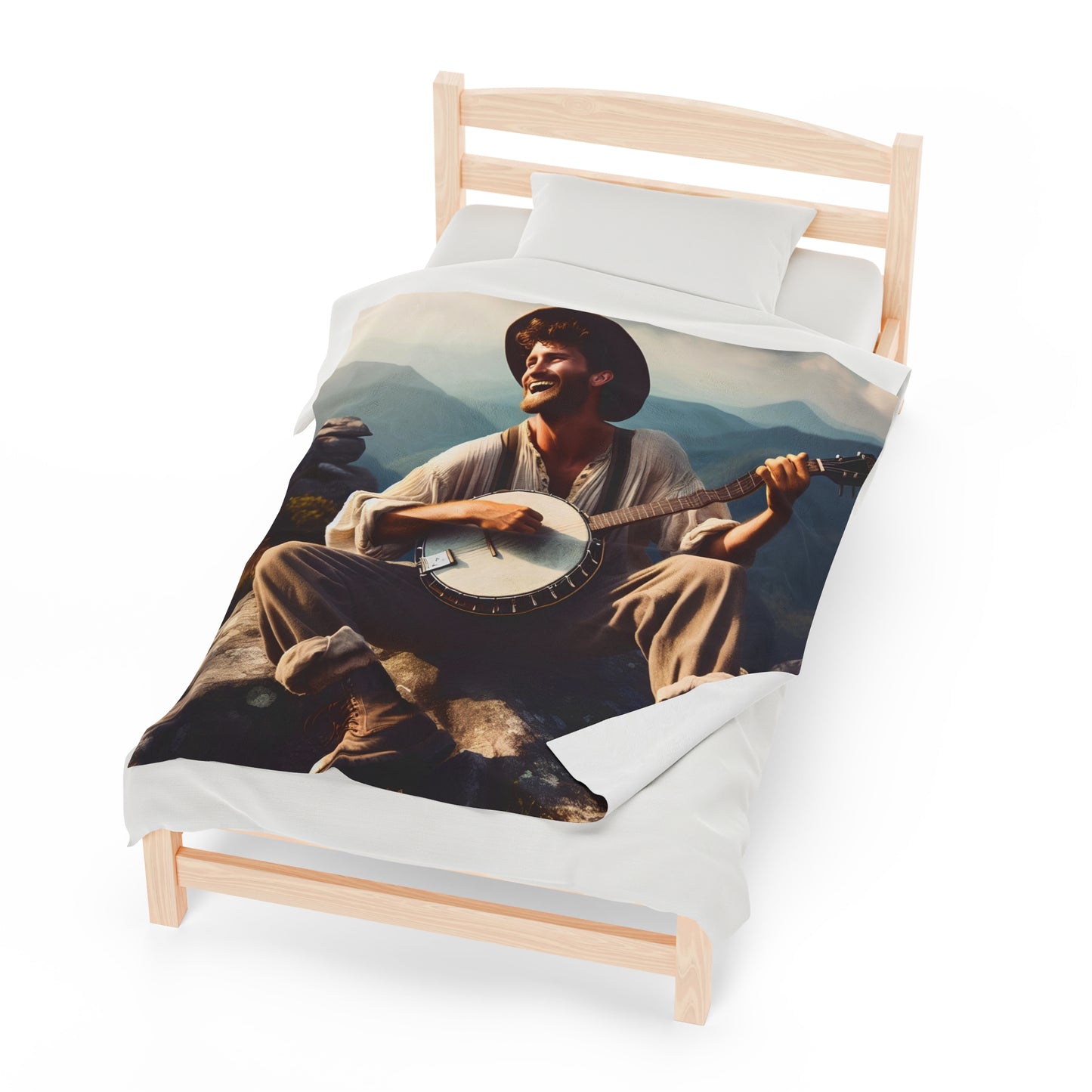 Appalachian banjo Velveteen Plush Blanket
