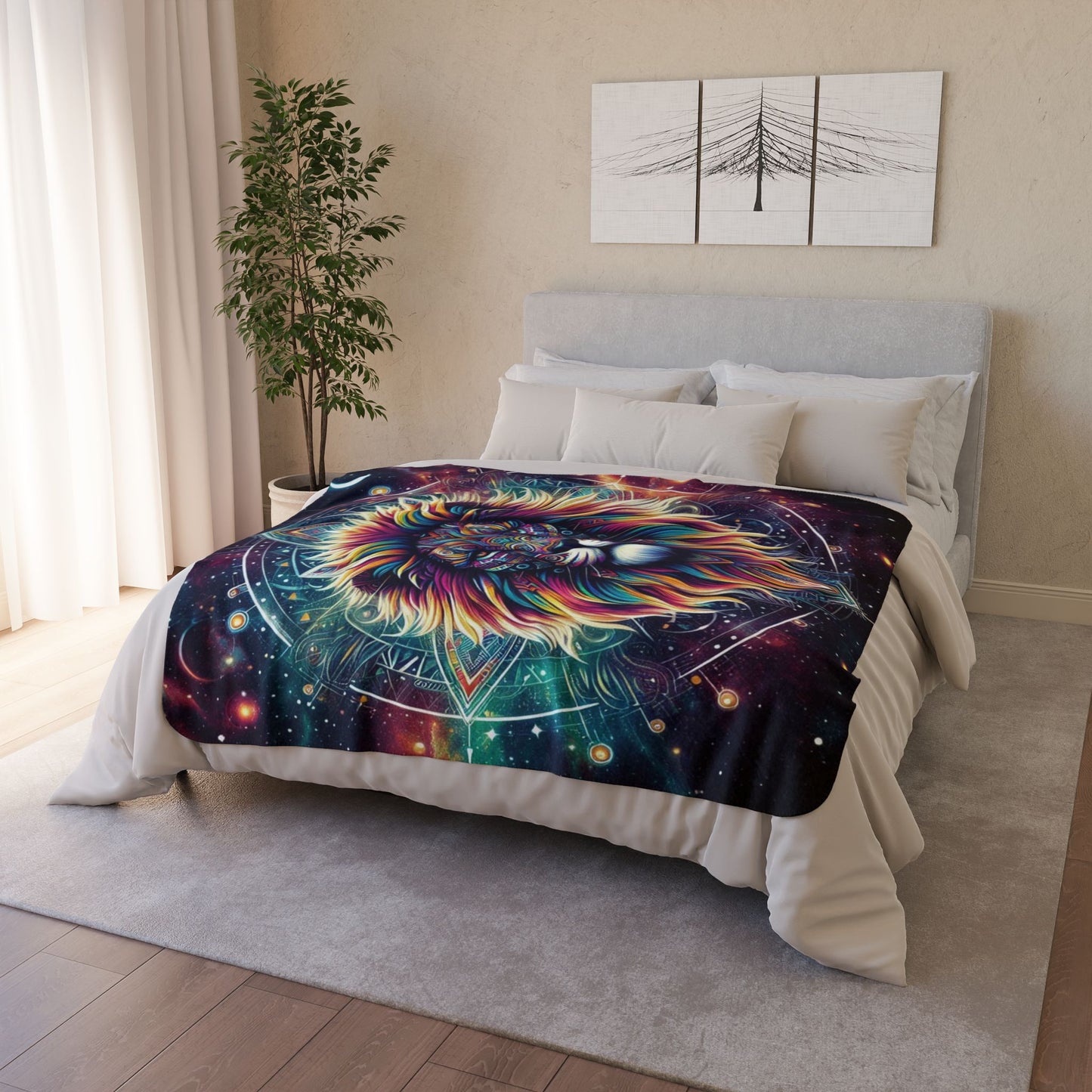 Mythic lion Fleece Sherpa Blanket