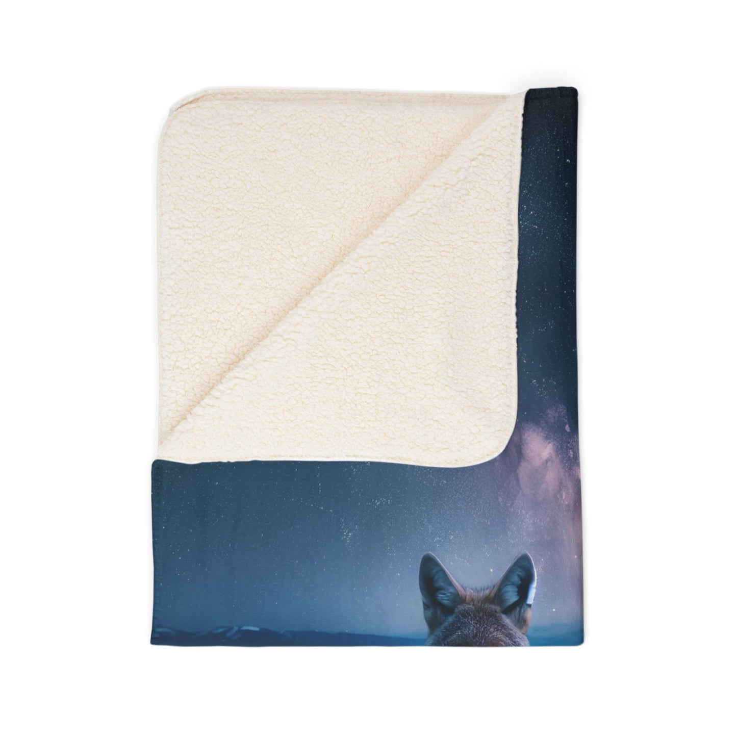 Celestial Coyote Sherpa Blanket