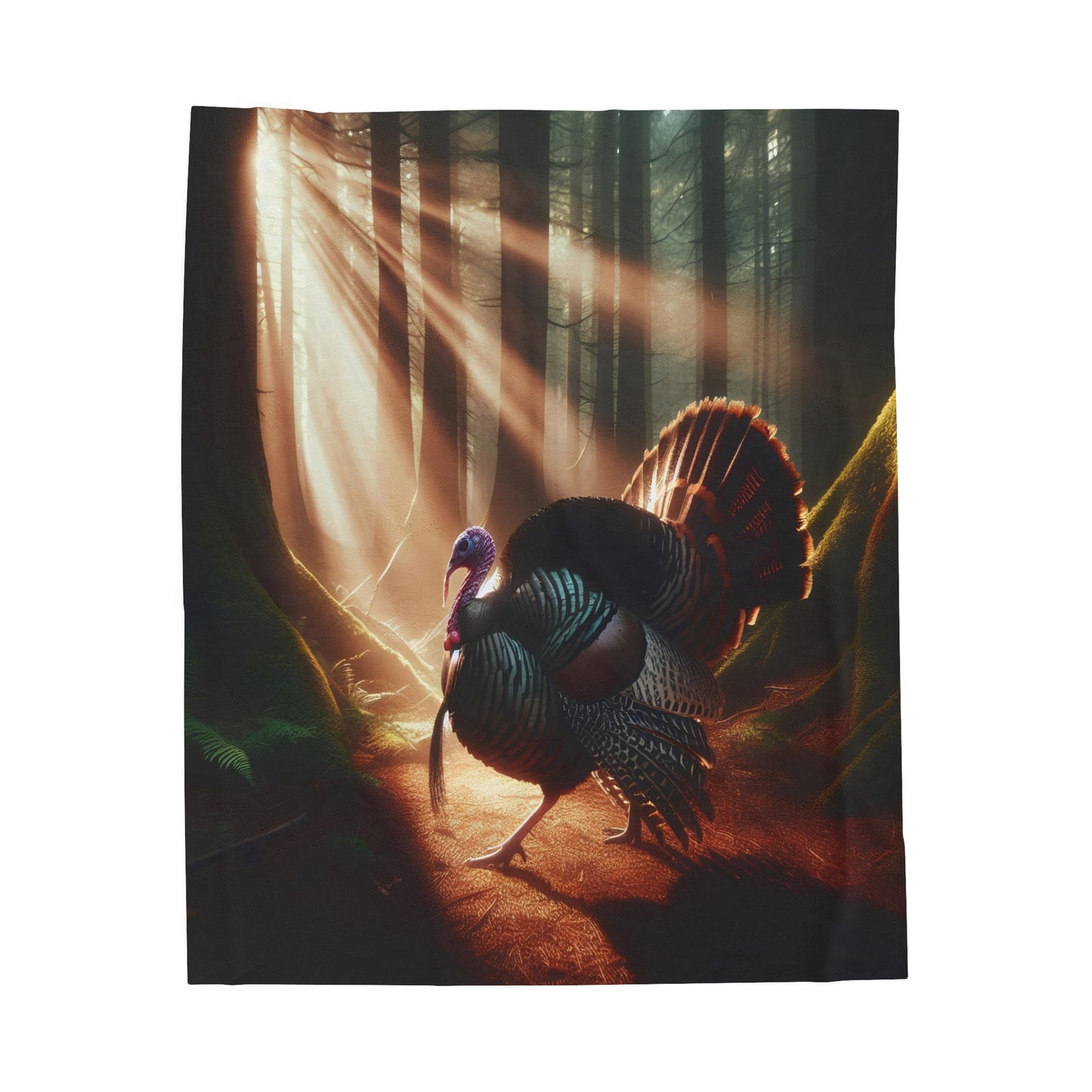 Sunlit Gobbler Velveteen Plush Blanket