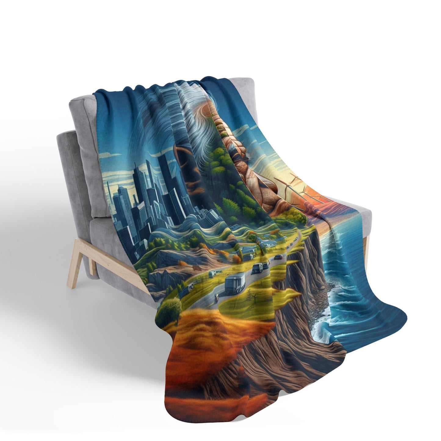 Whispers of the Ancestors Fleece Sherpa Blanket