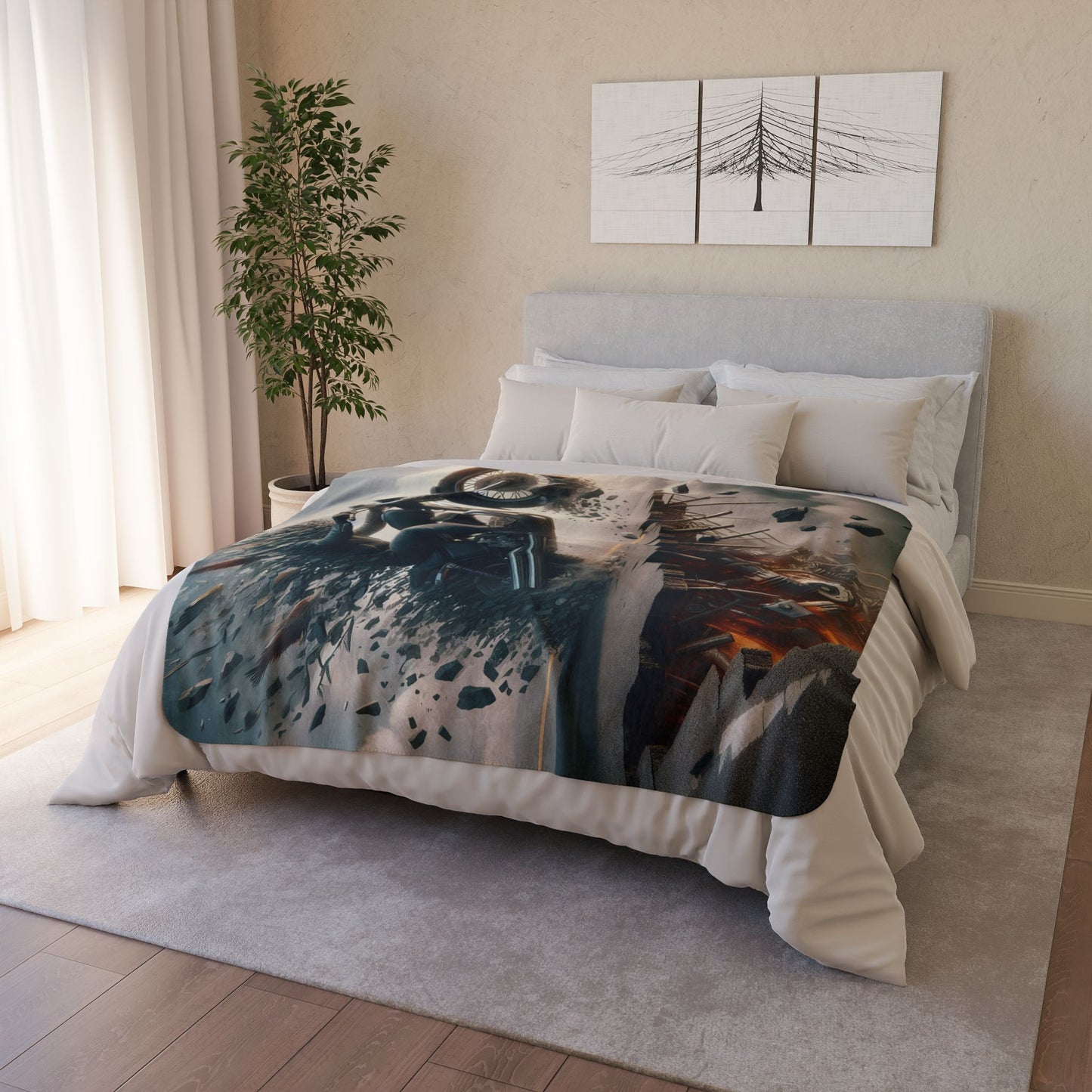 metal rider broken Road Fleece Sherpa Blanket