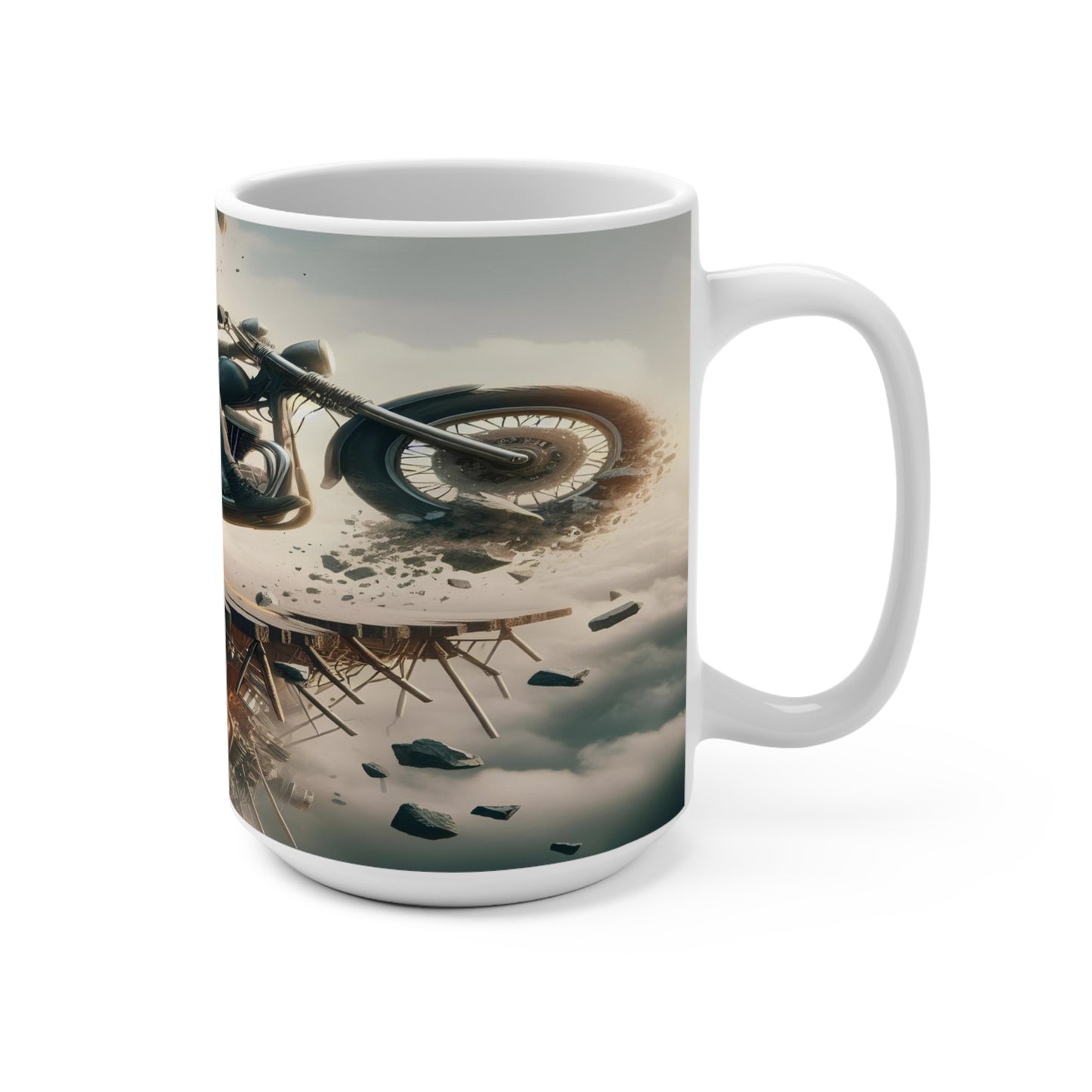 metal rider broken road Mug 15oz
