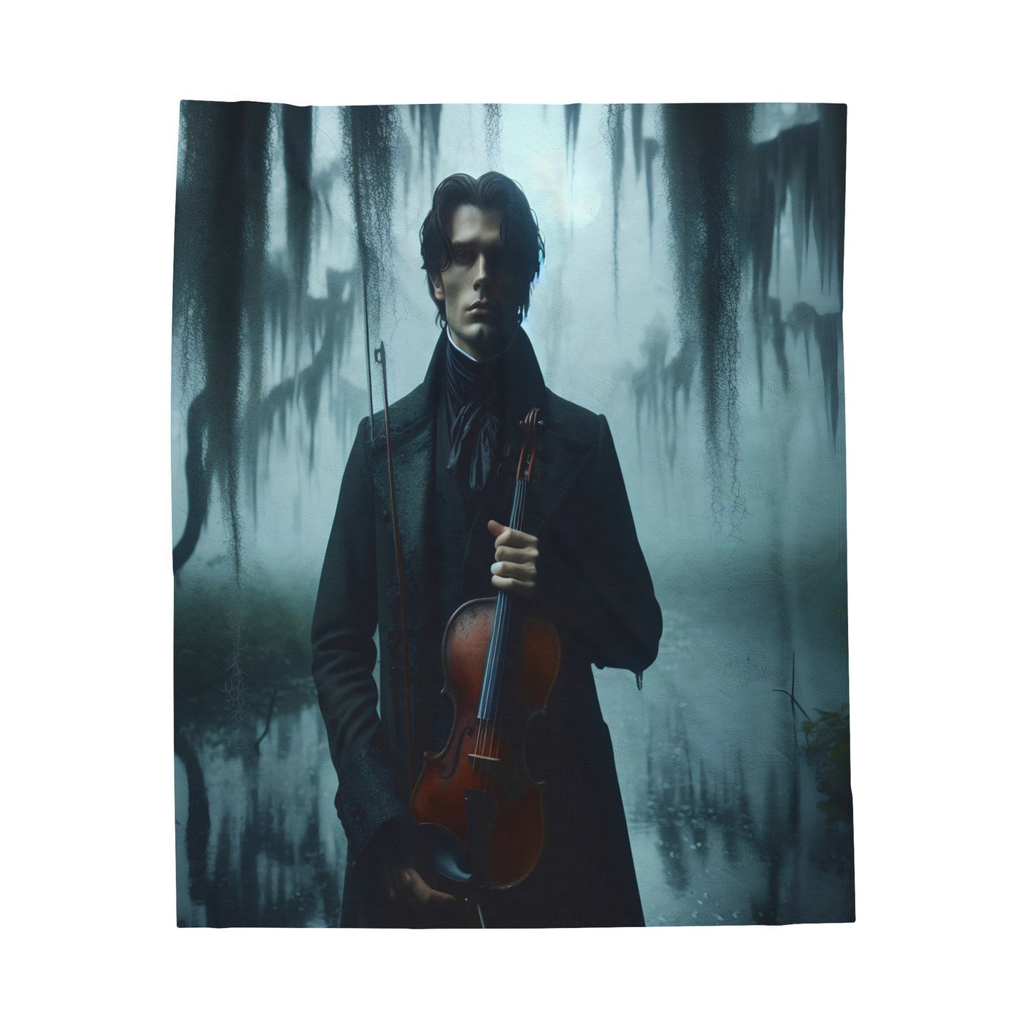 Mysterious violinist Velveteen Plush Blanket
