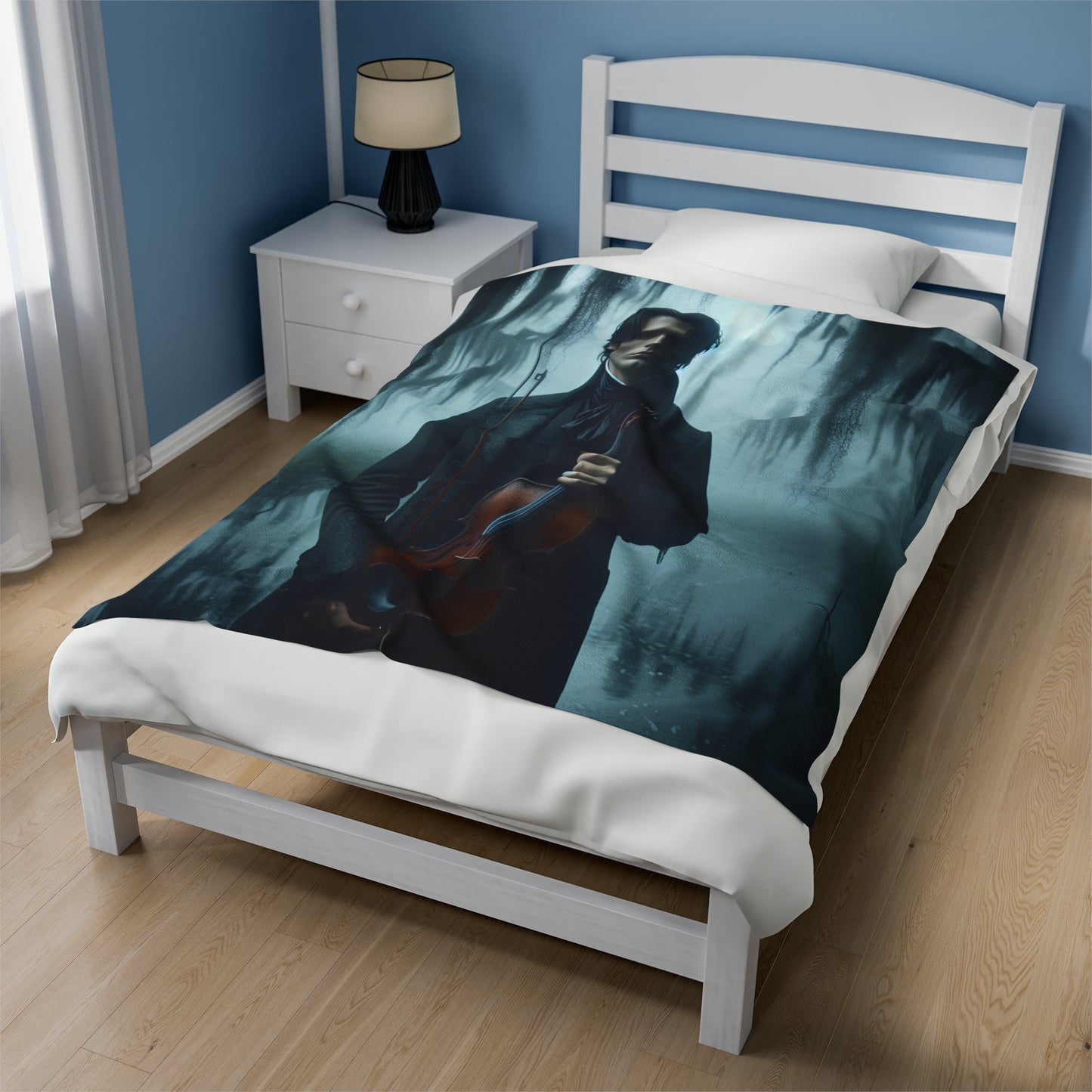 Mysterious violinist Velveteen Plush Blanket