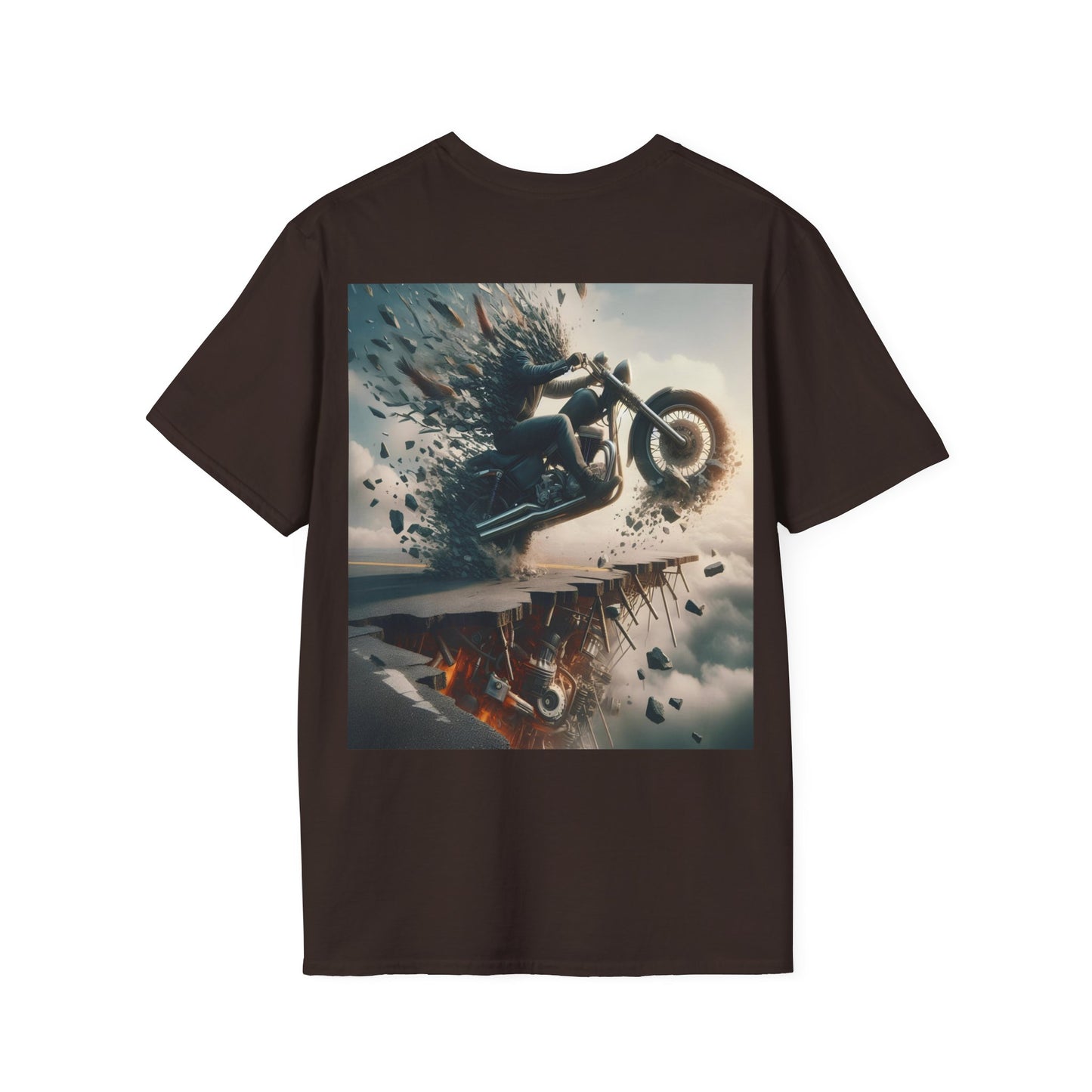 metal rider torn road Unisex Softstyle T-Shirt