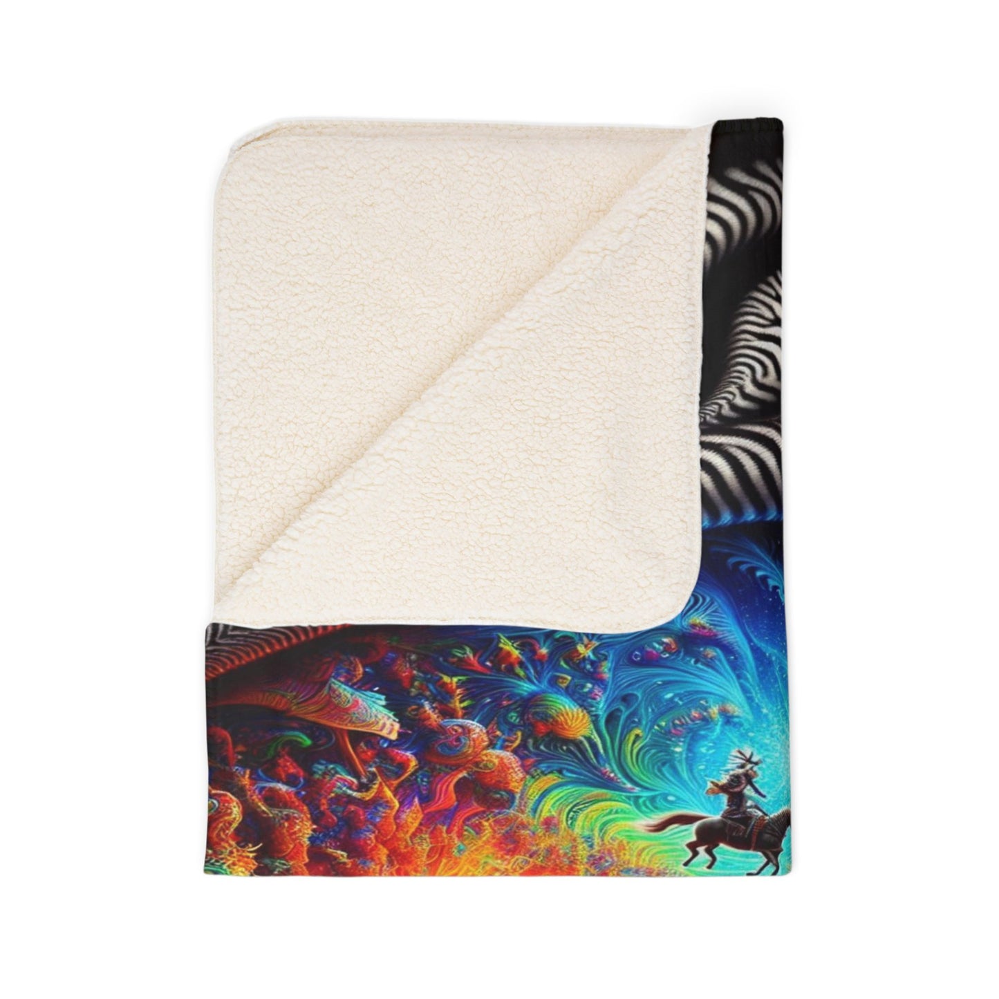 Cosmic Gaze Fleece Sherpa Blanket