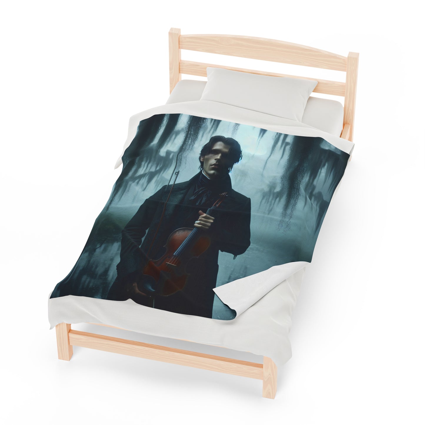 Mysterious violinist Velveteen Plush Blanket
