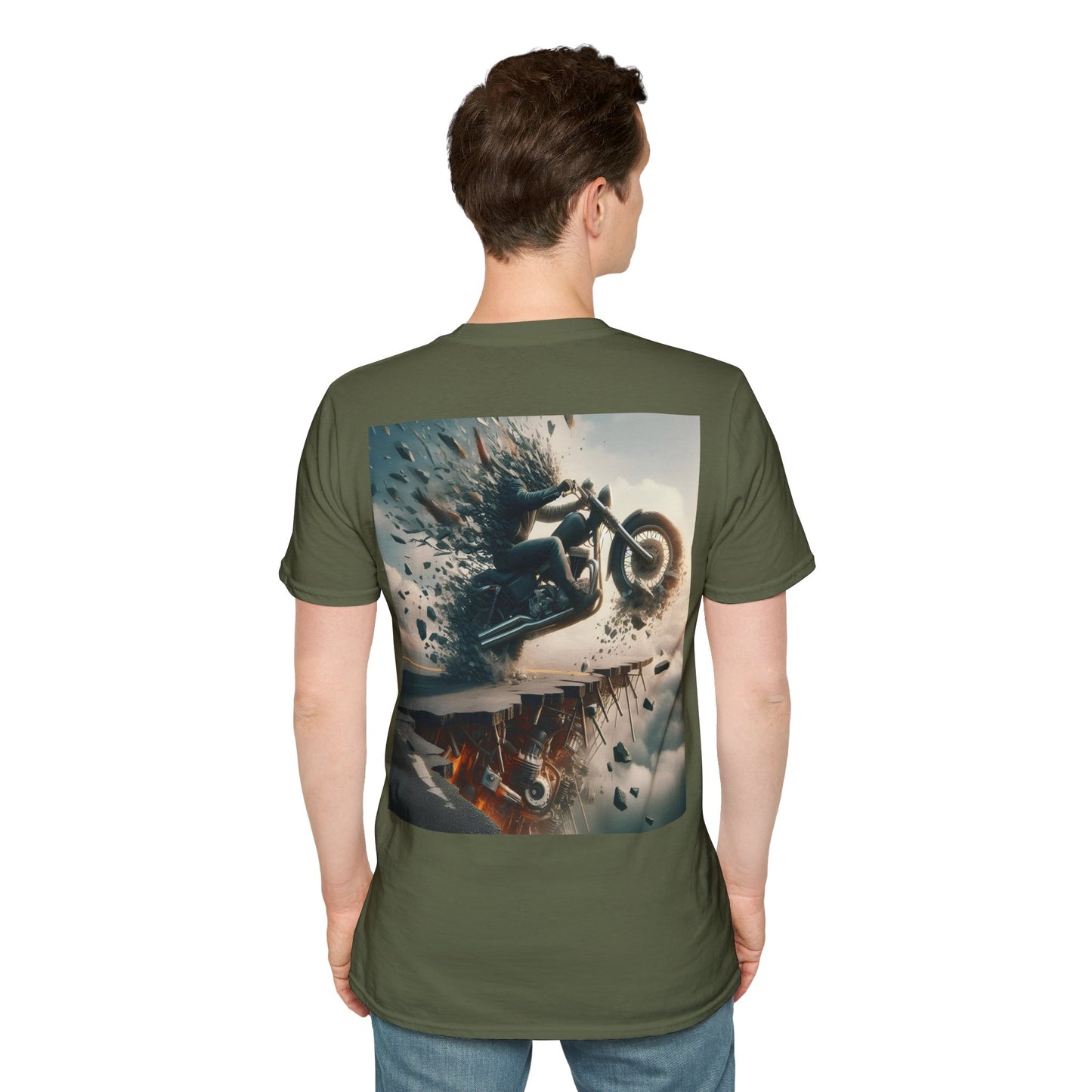 metal rider torn road Unisex Softstyle T-Shirt