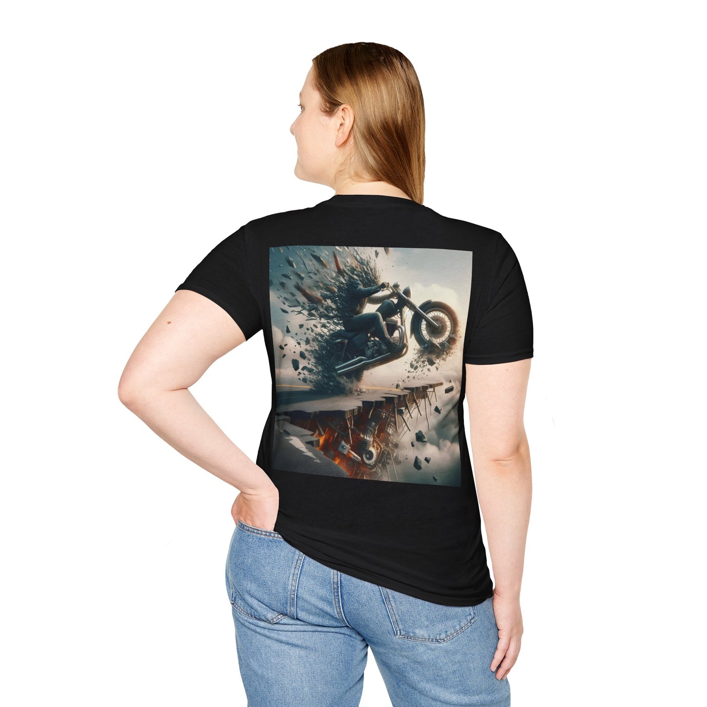 metal rider torn road Unisex Softstyle T-Shirt