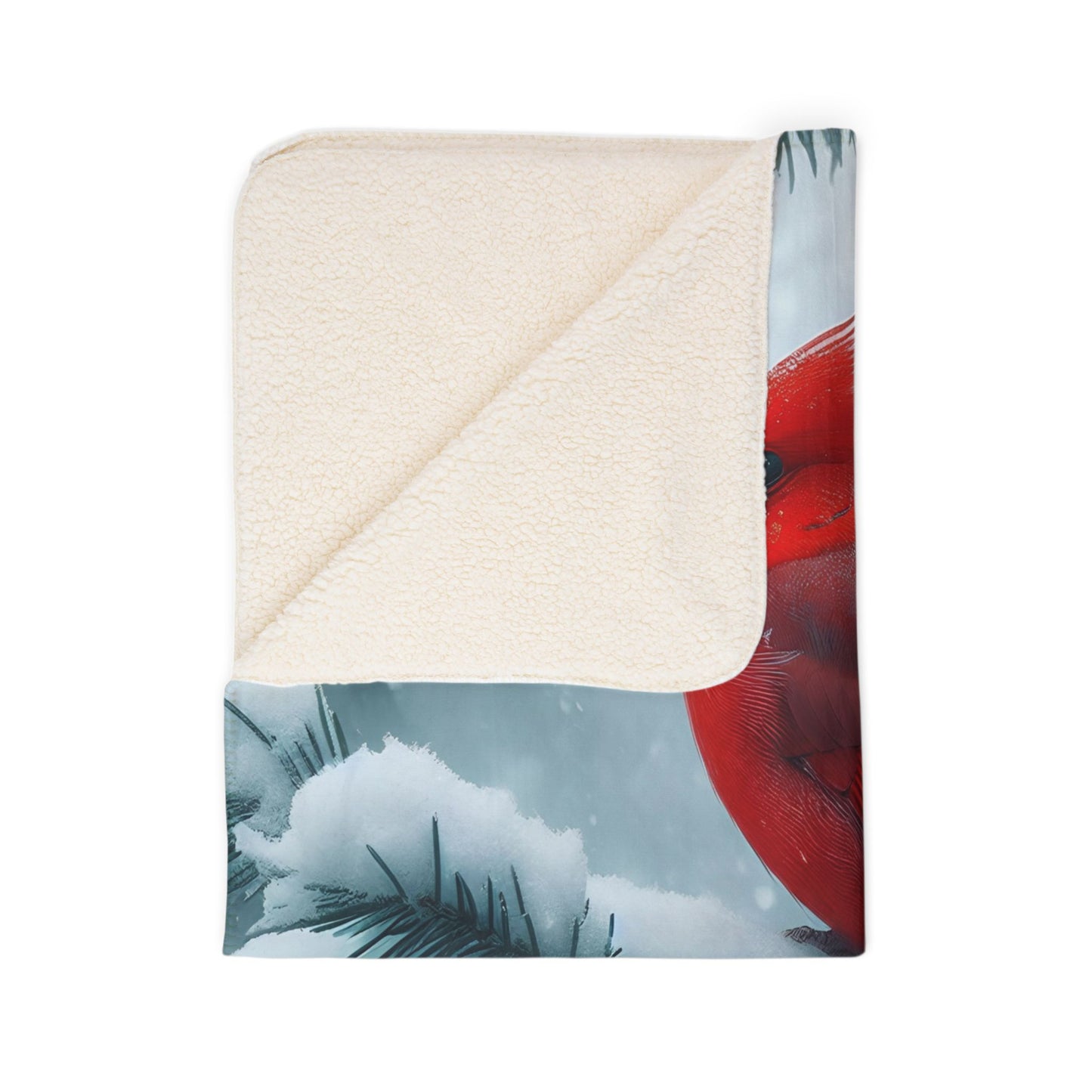 Snowglow Cardinal Fleece Sherpa Blanket