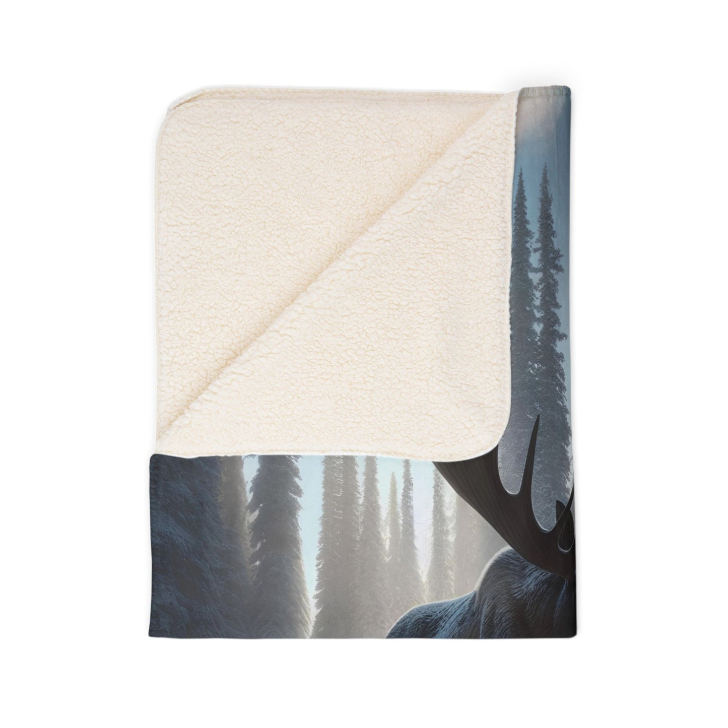 Snowy Bull Fleece Sherpa Blanket