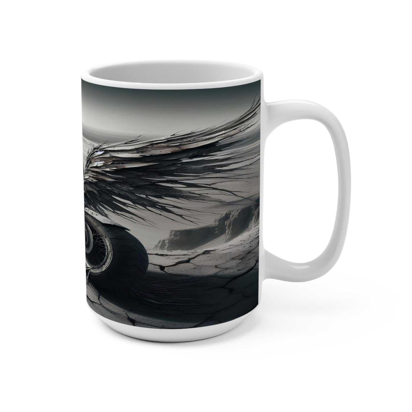metal rider lonely desert Mug 15oz