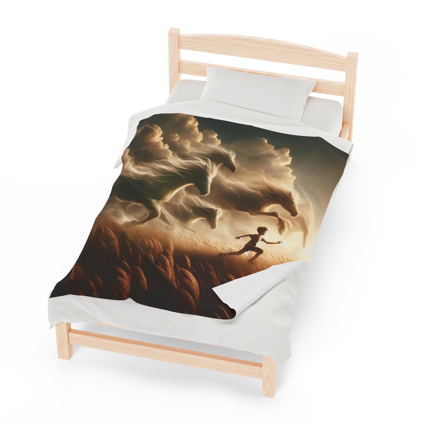 Stampede in the sky Velveteen Plush Blanket