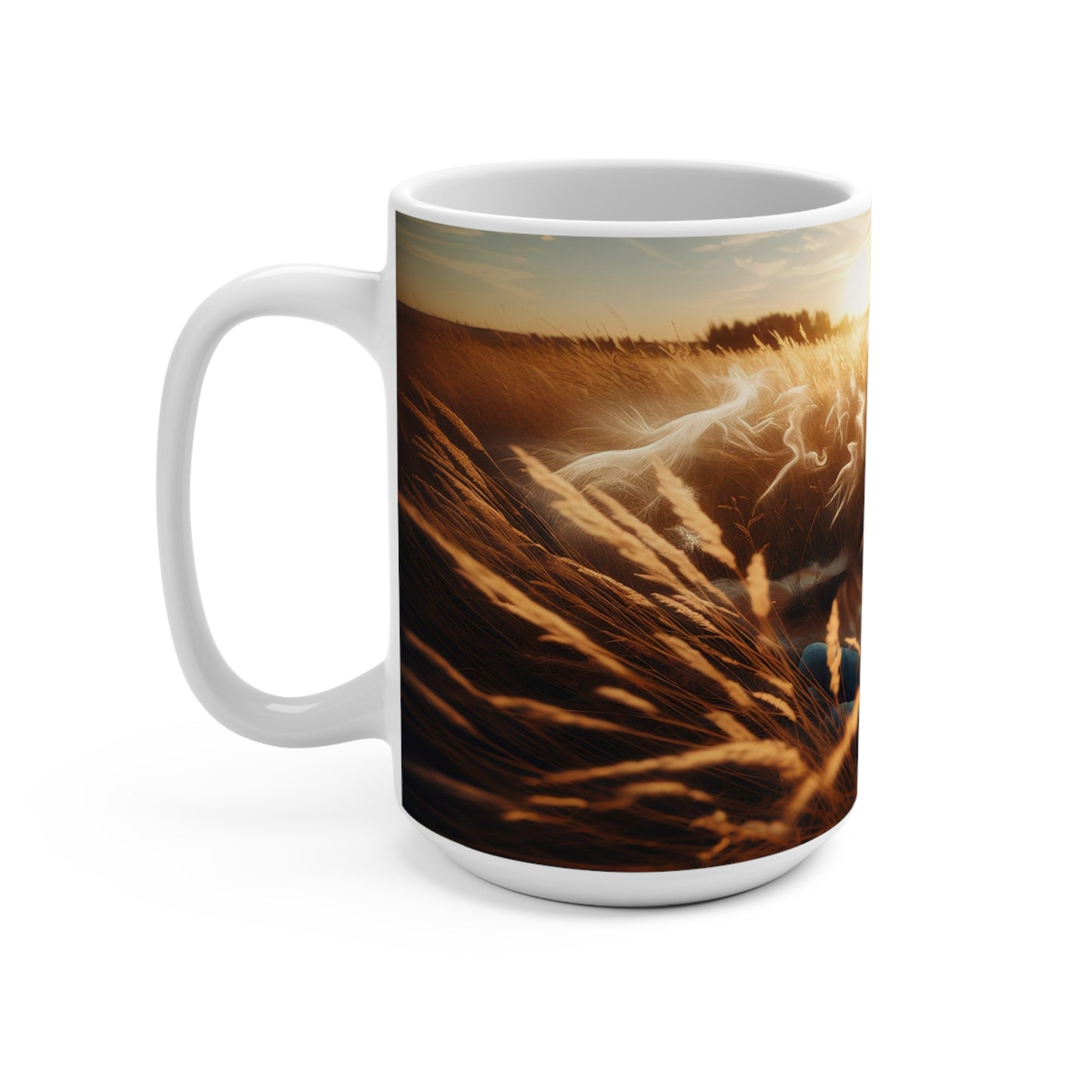 country kid and his dog Mug 15oz