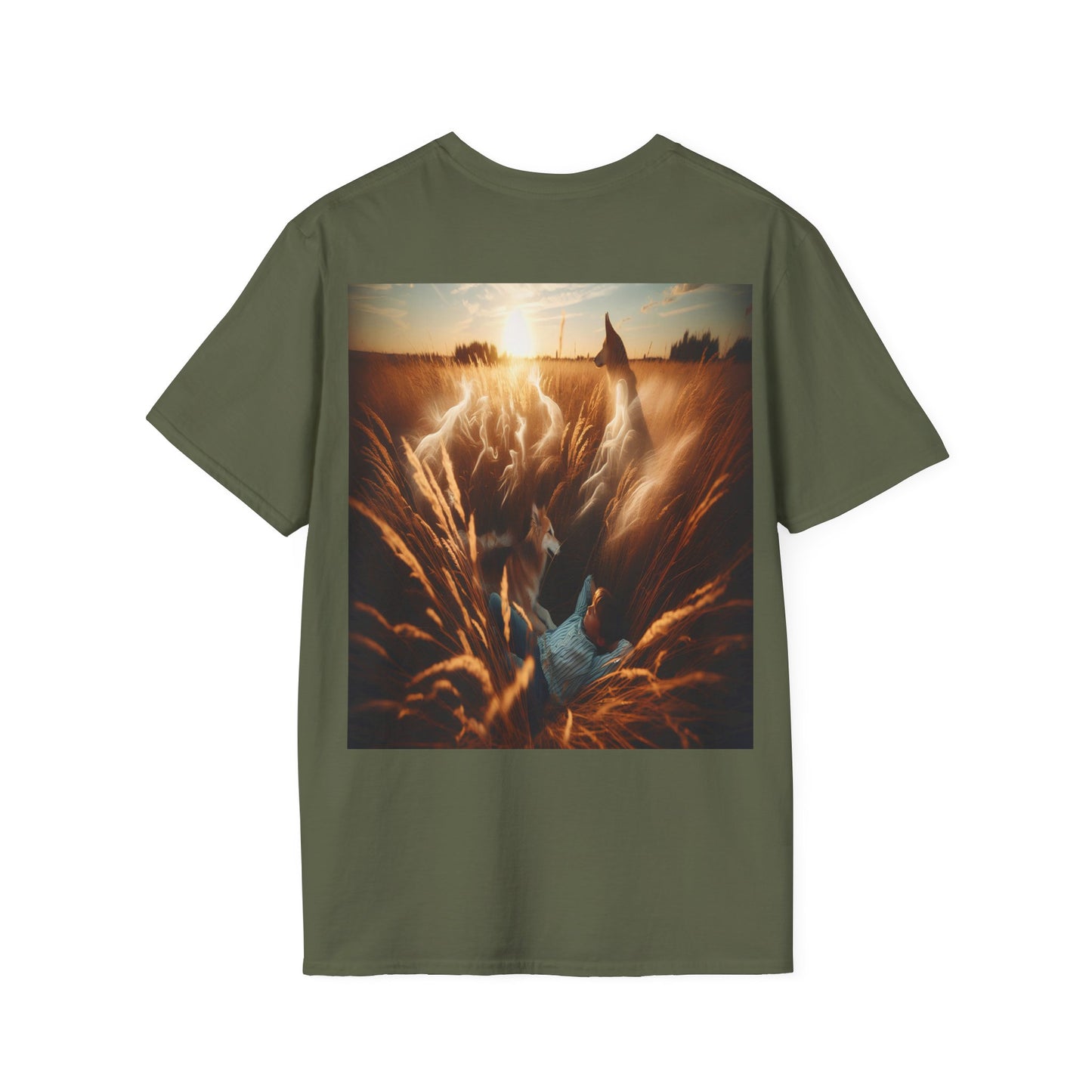 kid and his dog Unisex Softstyle T-Shirt