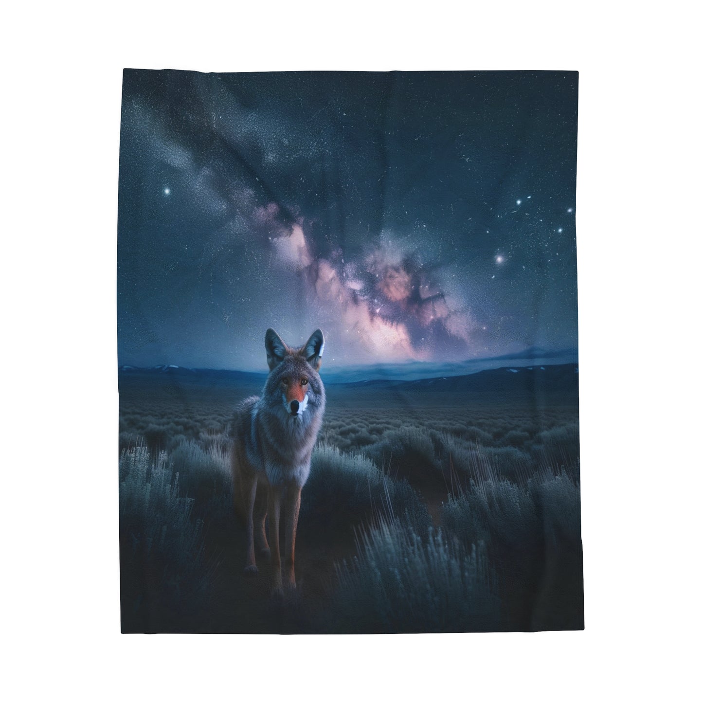 Celestial Coyote Plush Blanket