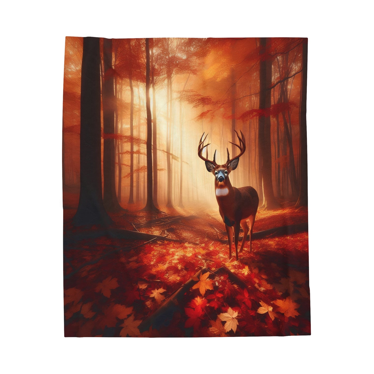 Antlered Silence Velveteen Plush Blanket