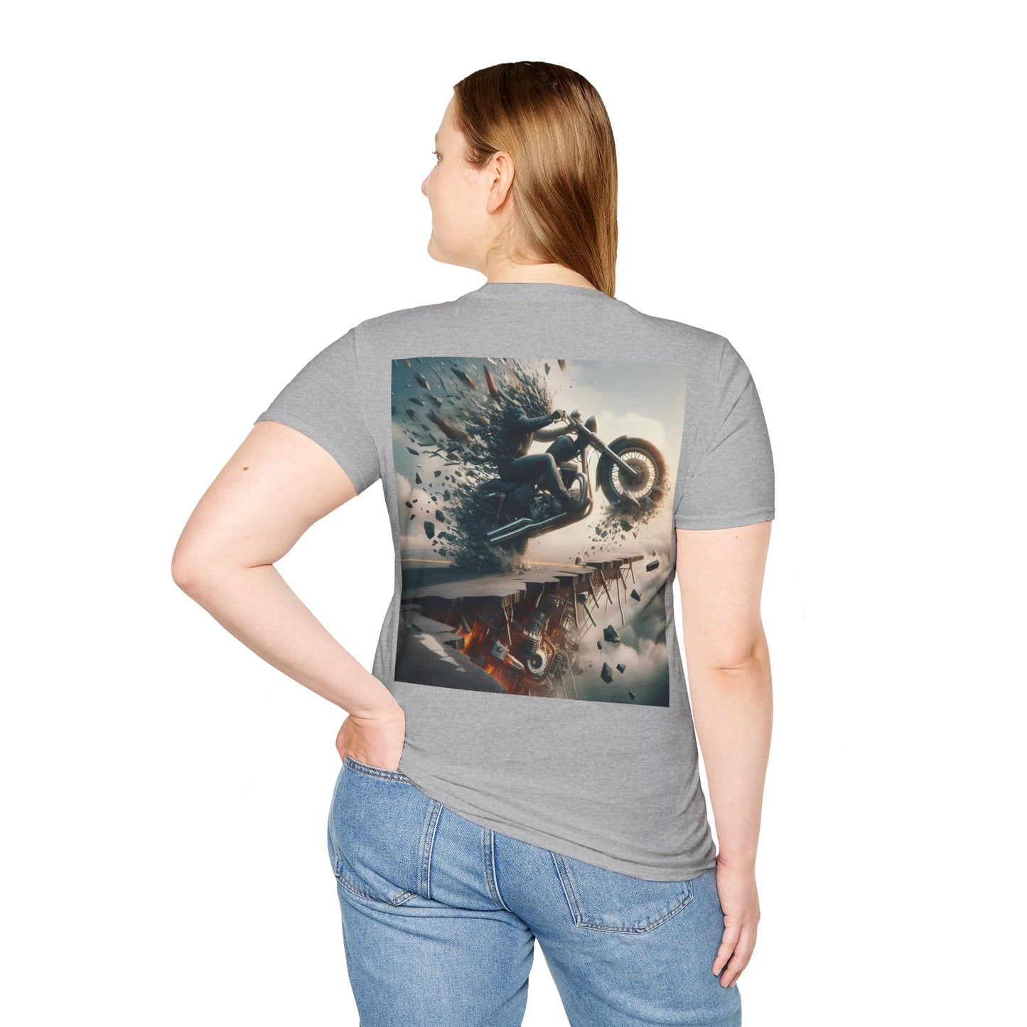 metal rider torn road Unisex Softstyle T-Shirt