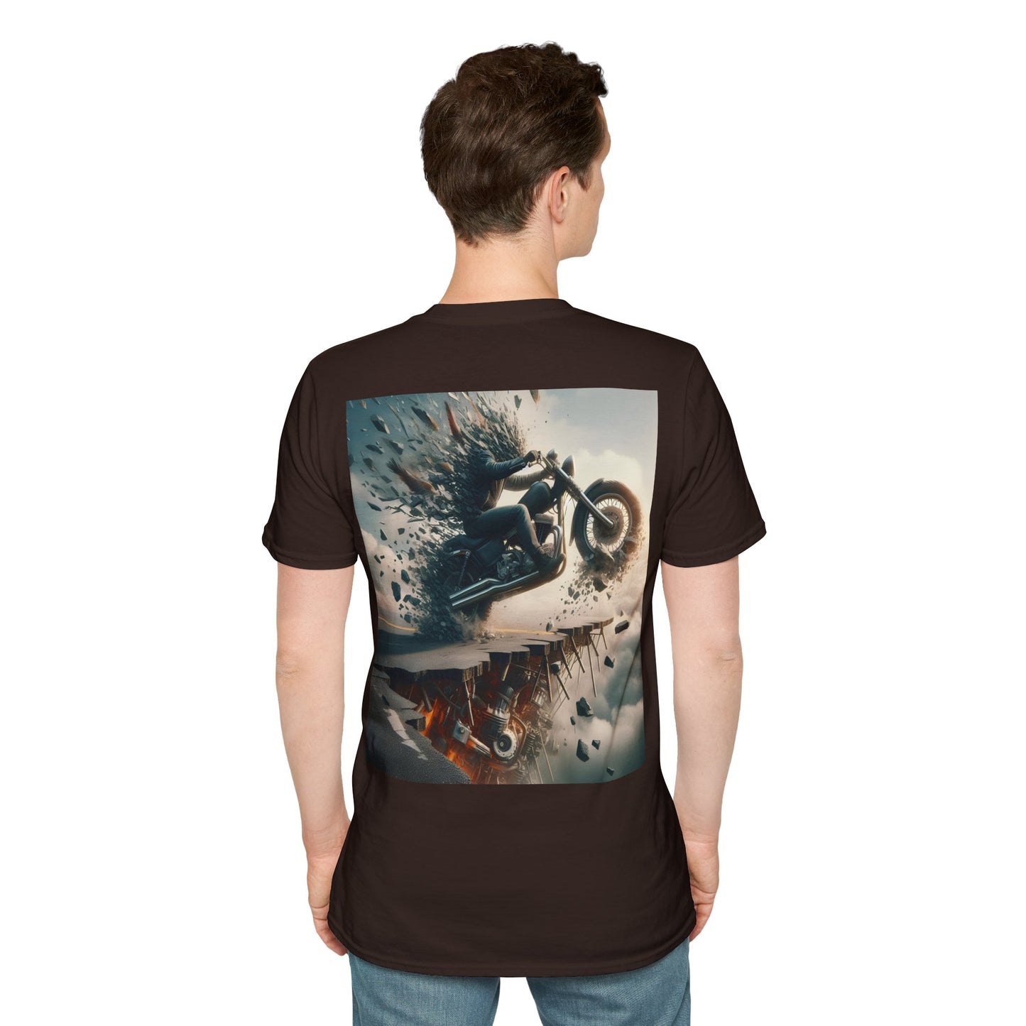 metal rider torn road Unisex Softstyle T-Shirt