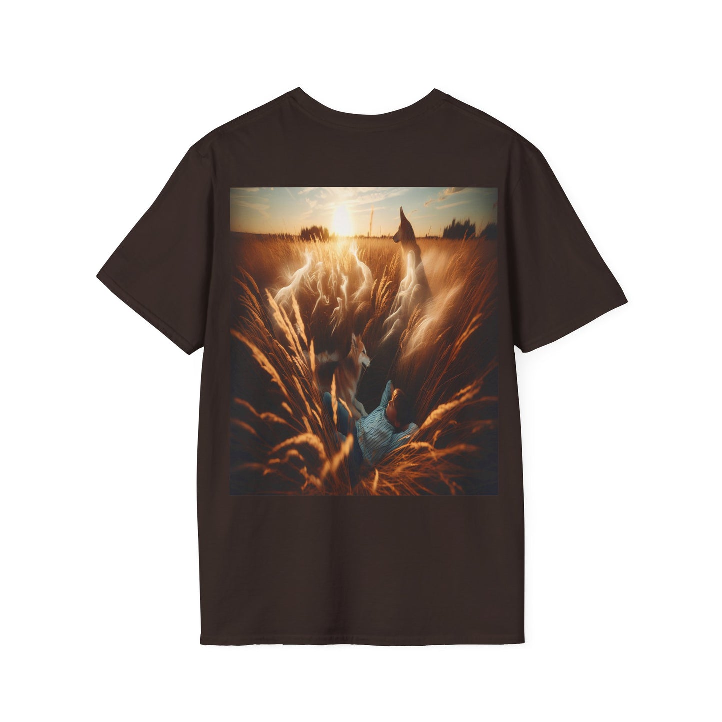kid and his dog Unisex Softstyle T-Shirt